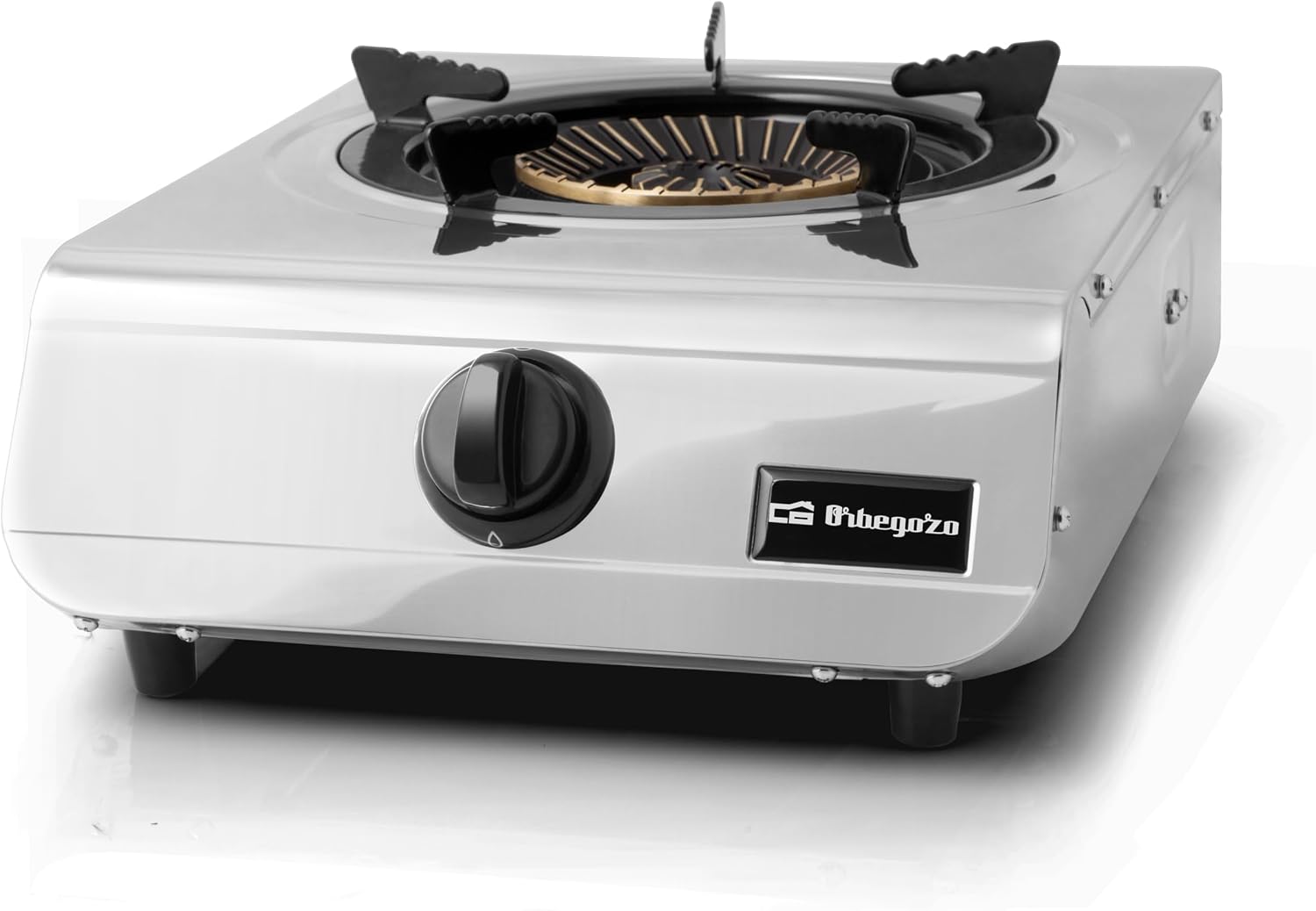 Orbegozo Fo 1700 - Cuisinière à gaz, couleur noire, acier inoxydable, pour butane ou propane, brûleur 4,3 kW