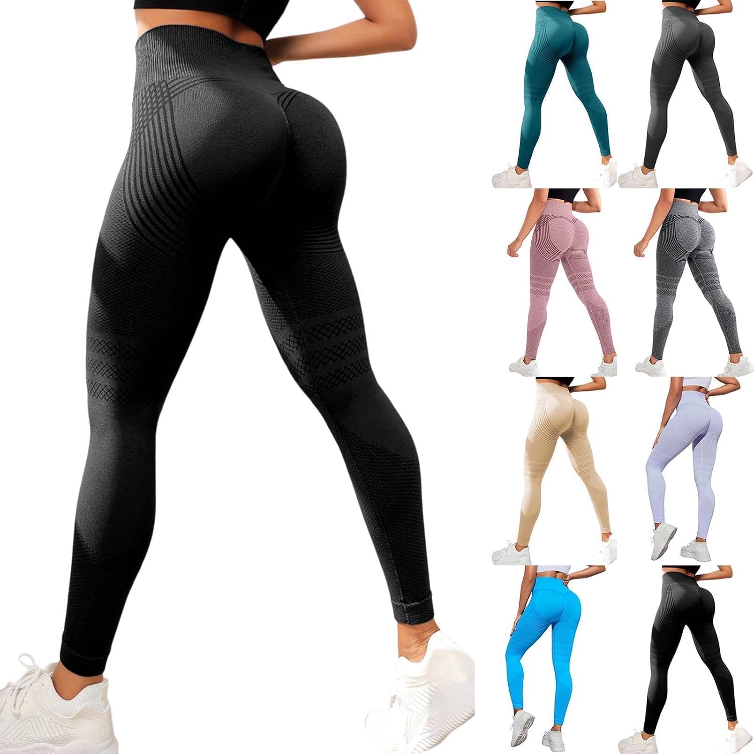 riou Leggings 3D Anti-Cellulite, Compession 3D pour Femme, Minceur Taille Haute, sans Couture, Pantalon de Sport pour Course à Pied, Yoga Fitness Pantalon Sport