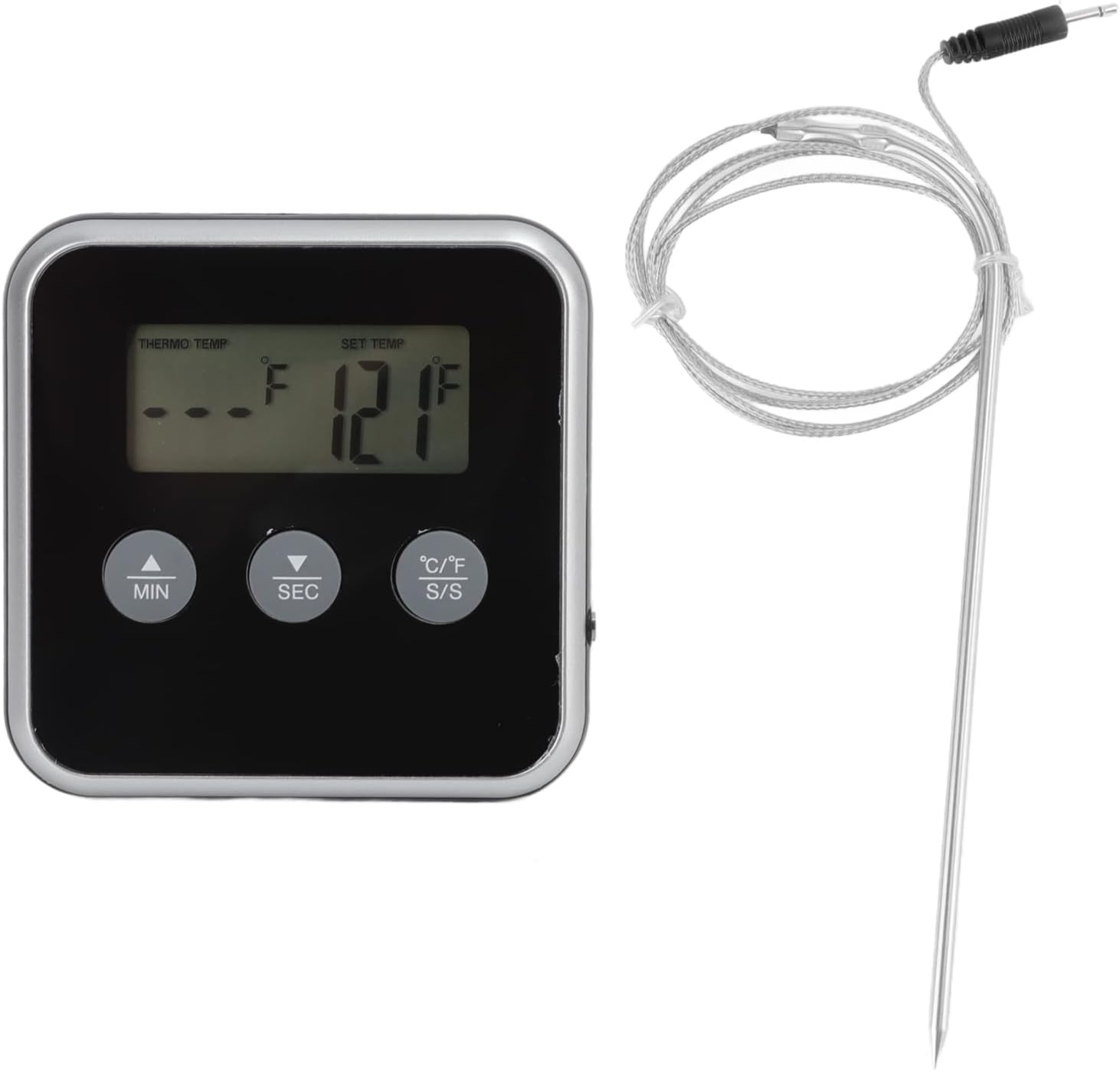 Thermomètre Numérique à Viande, Affichage LCD Rétroéclairé, Sonde Longue, 2 Unités, Thermomètre Numérique à Viande, Minuterie Pour Barbecue De Cuisine