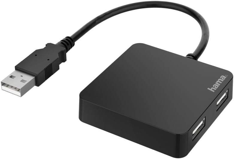 Hama Hub USB, 4 Ports USB-A 2.0, 480 Gbit/s, Plug&Play, Noir