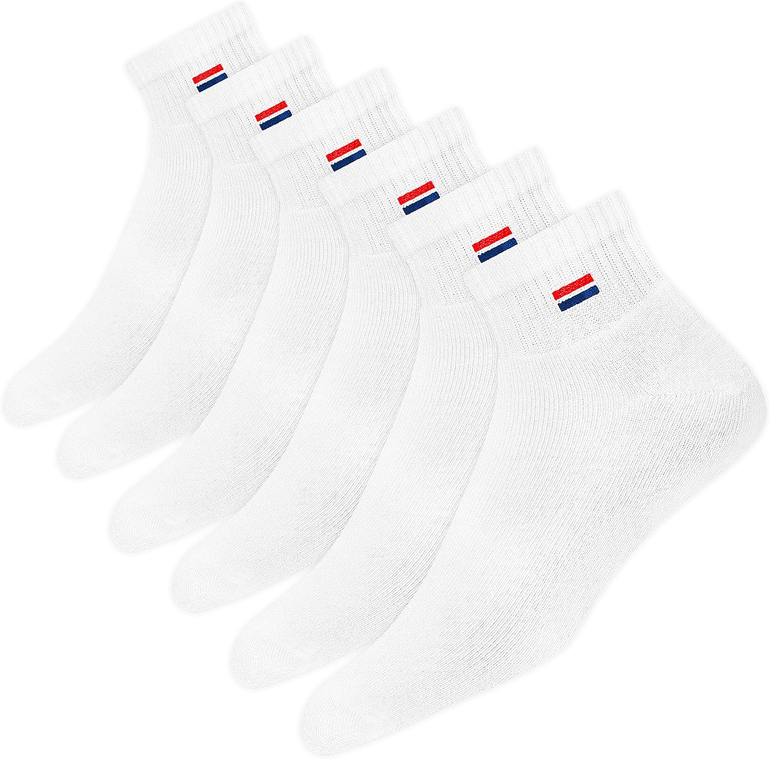 NAVYSPORT Chaussettes Homme Sport Coton Coussin Quart Long - Lot de 6 Paires Chaussettes Courtes Unisexe