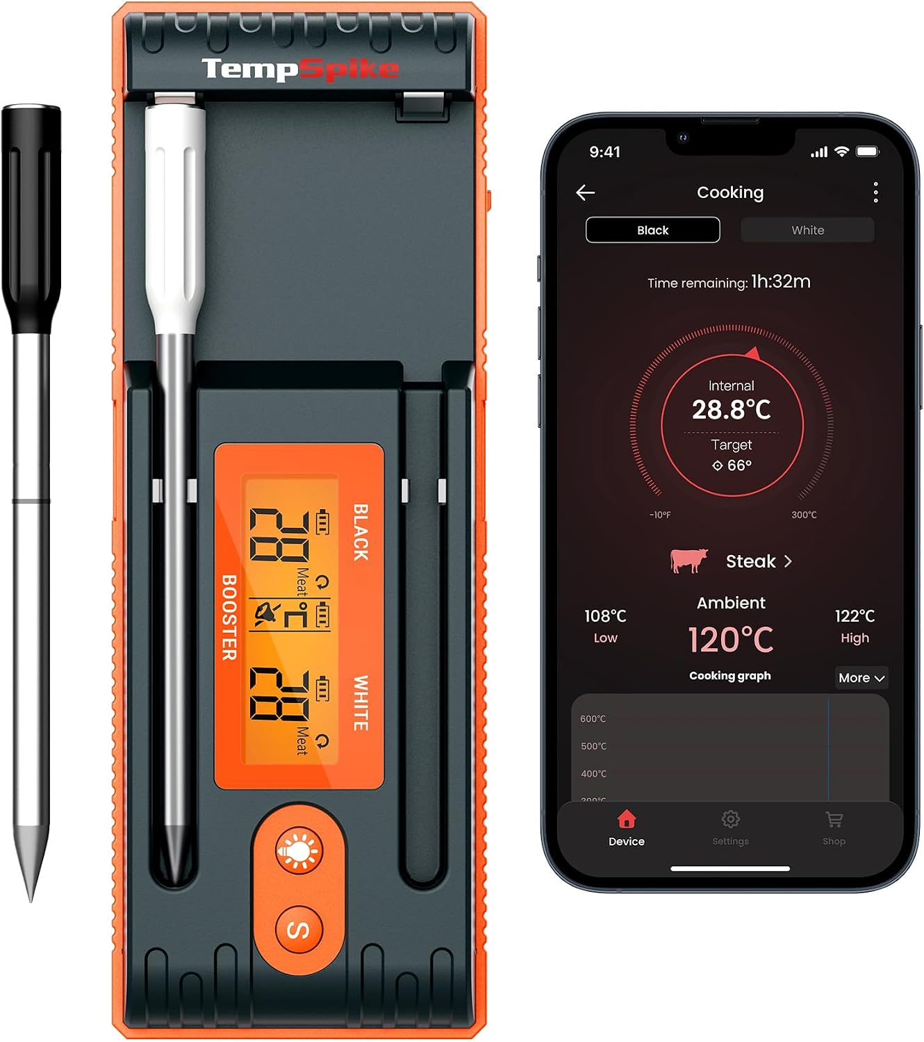 ThermoPro Thermomètre Cuisine Bluetooth à Sondes Viande 150m sans Fil