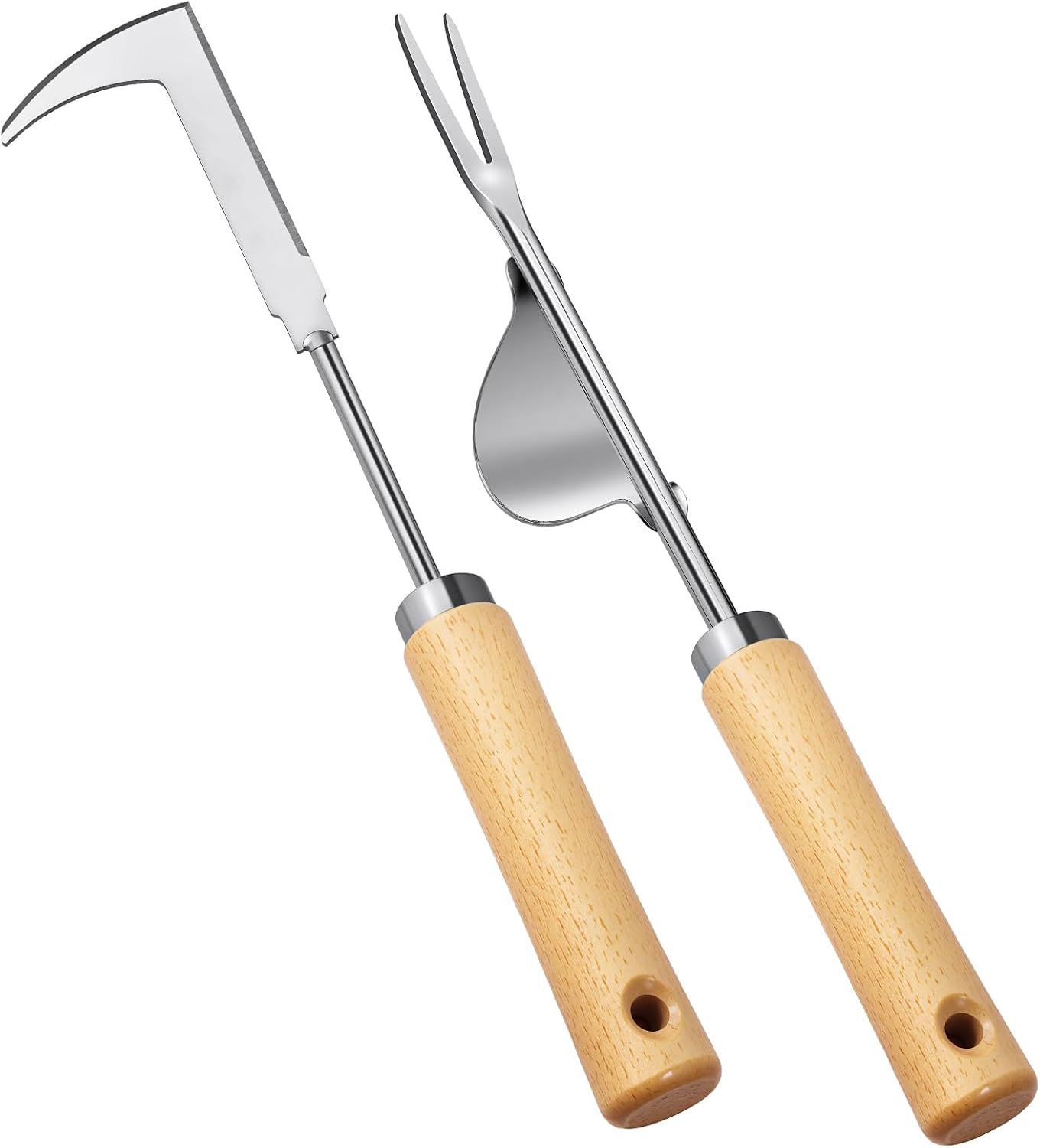 Outil Hand Weeder, en Acier Inoxydable 2 PCS Tool Weeder pour Le Jardin et la Ferme, l'outil de désherbage pour Le Jardinage, Le Jardin Weeder, l'outil de Traction des Mauvaises Herbes