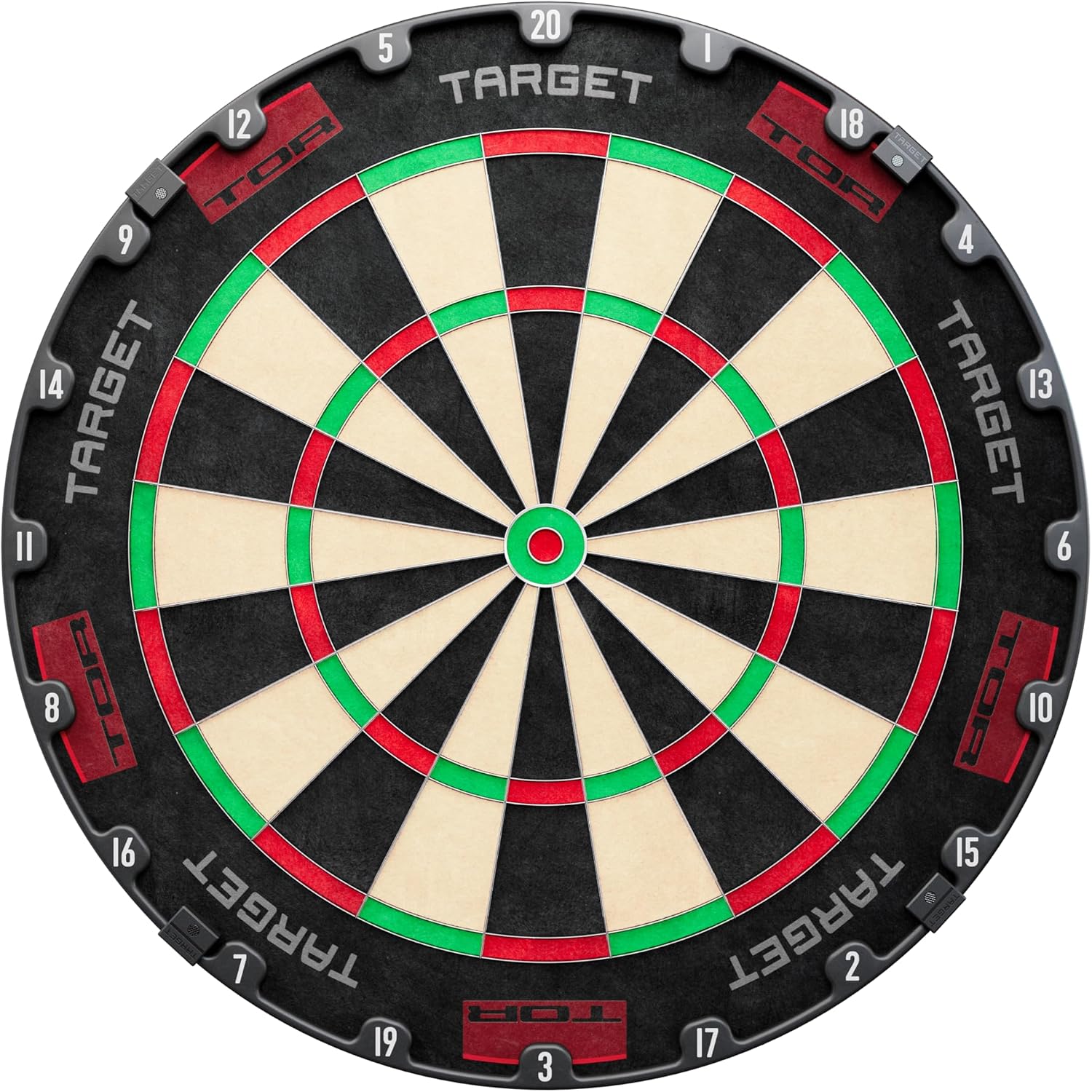 Target Darts TOR Cible, Pointe en Acier Fléchette Board avec Facultatif 360-Degrés LED Lumière Ring | Norme de Compétition Pointe en Acier Cibles avec Réparation Kit, Fin sans Agrafes Câbles Système