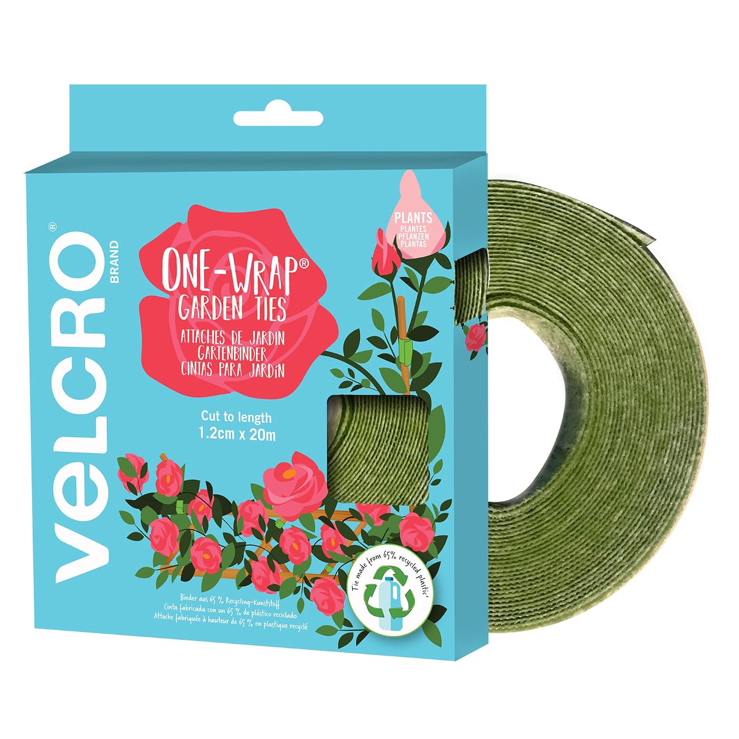 Velcro Brand ONE-WRAP Ruban auto-agrippant de jardin, Vert 120mm x 20m