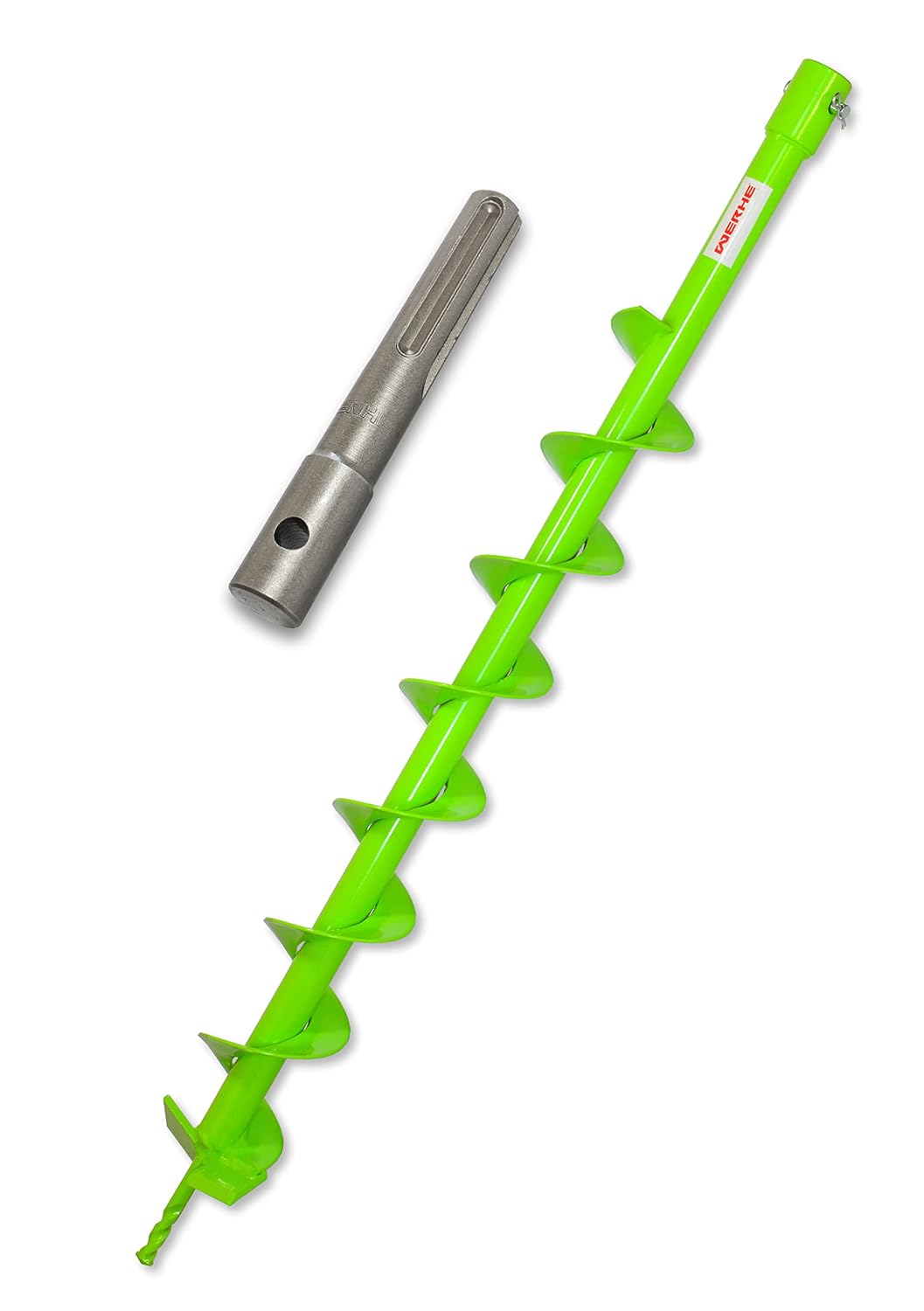 WERHE Tarière 80 mm avec Adaptateur pour Plantation et Pose de Clôture SDS