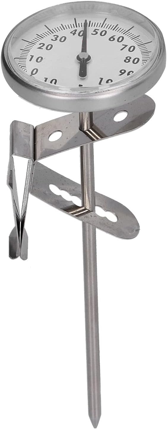 Thermomètre à huile pour friture, thermomètre à café à lecture instantanée avec clip et sonde thermomètre à mousse de lait en acier inoxydable pour restaurant de cuisine