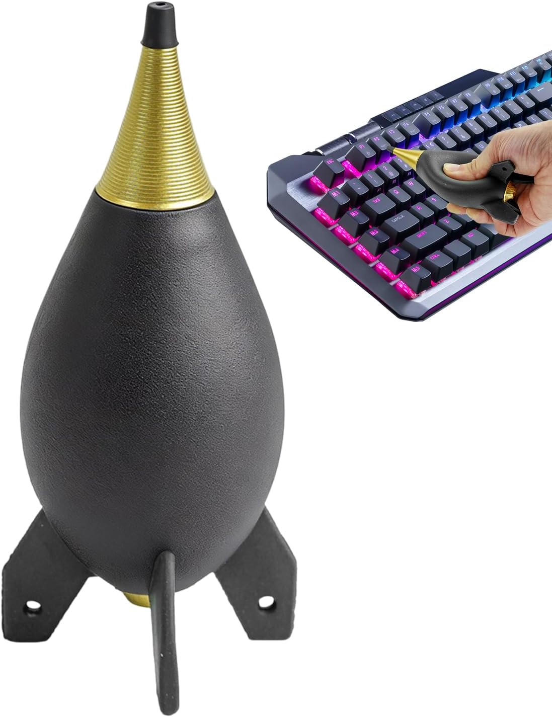 Dépoussiéreur souffleur à main - Outil de nettoyage portable en forme de fusée | Soufflet pour écrans LCD, convient pour écrans LCD, instruments de musique, claviers, filtres télescopiques, téléphones