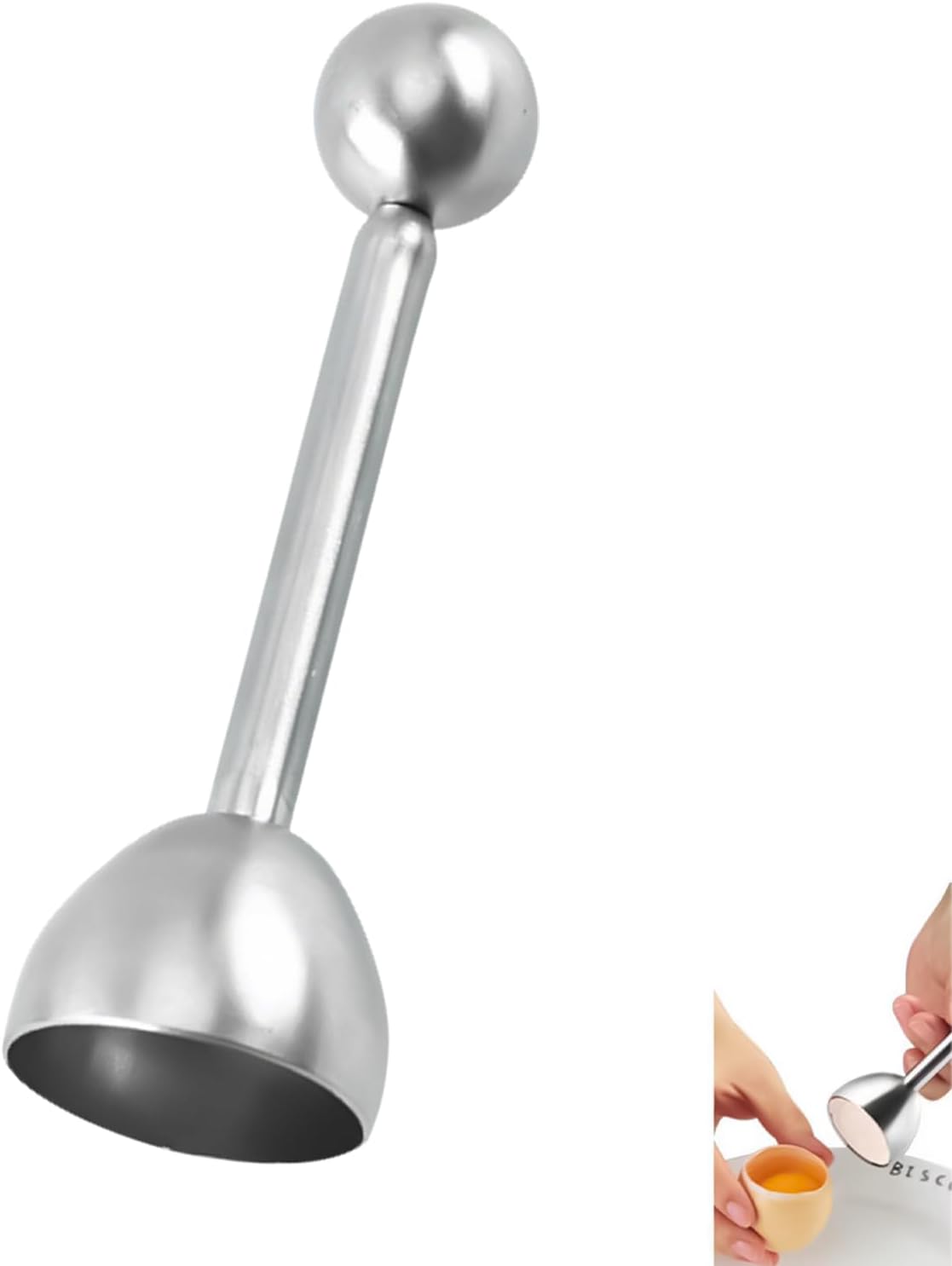 Ouvre-Œufs en Acier Inoxydable, Toqueur à Oeuf pour Œufs à la Coque et Durs, Coupe Oeuf à la Coque pour Découpe Nette, Séparateur de Coquille Durable pour Préparation Rapide Présentation