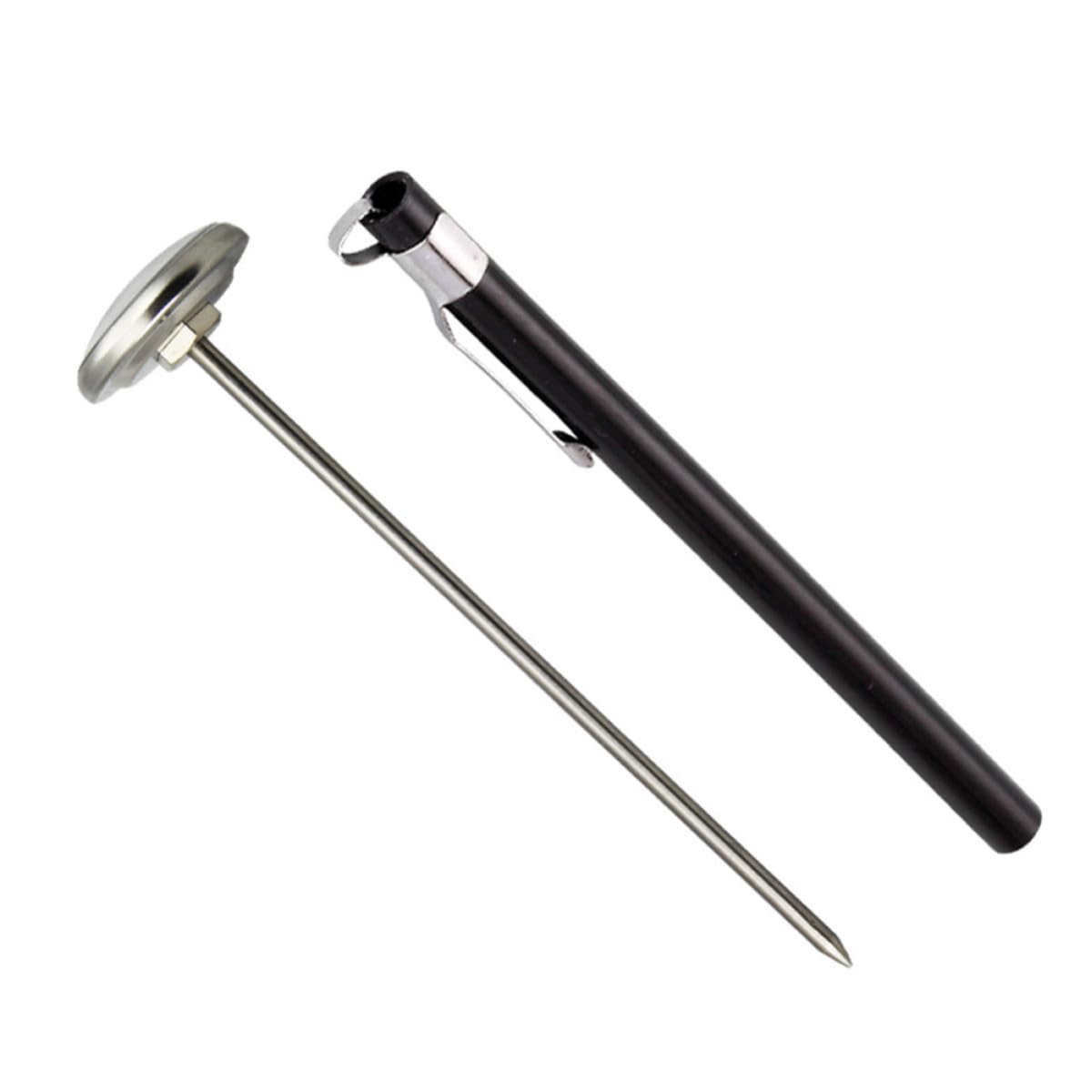Zerodeko Thermomètre Alimentaire Sonde Filaire en Acier Inoxydable Haute Précision Protection Environnementale, Couleur Noir Mini Thermomètre Cuisine et Hôtel