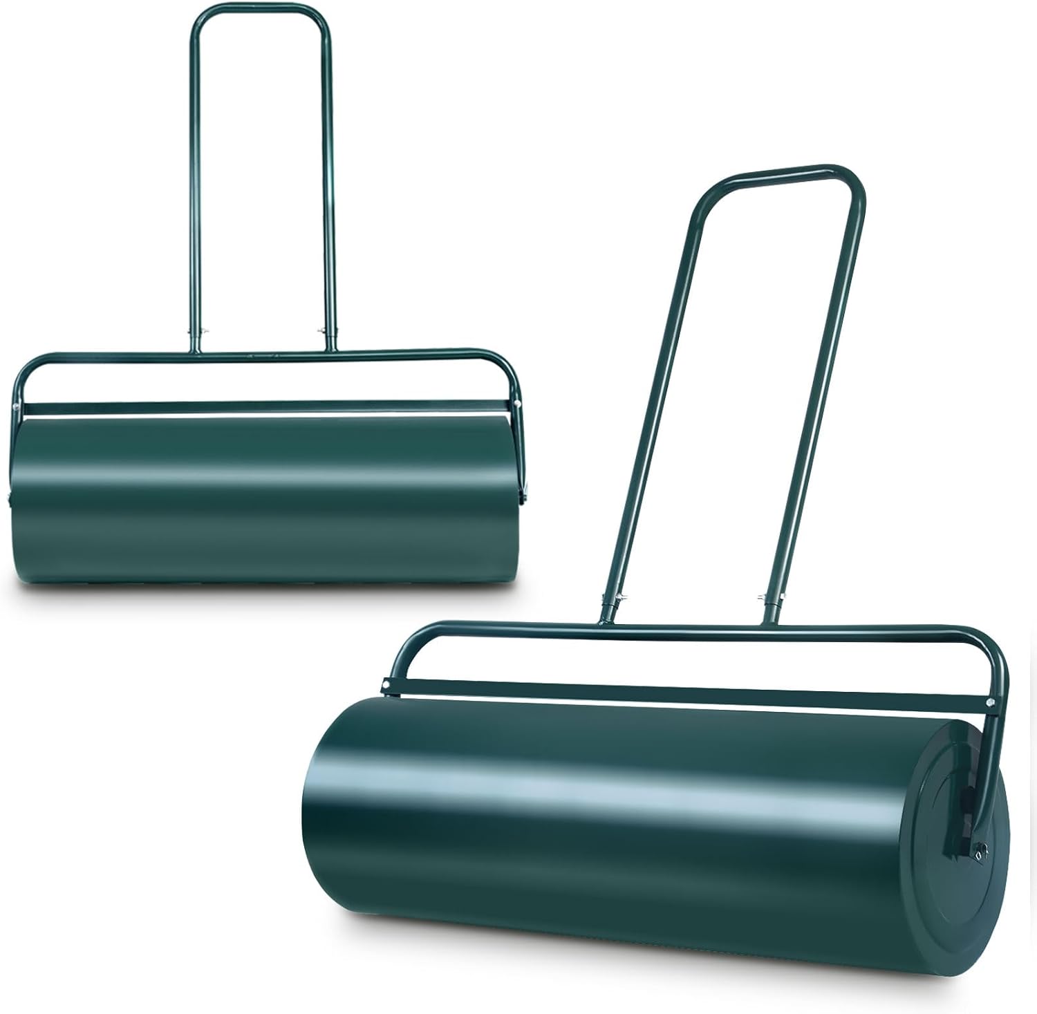 RELAX4LIFE Rouleau à Gazon avec Réservoire pour Le Jardin, Construction en Acier avec Pare-Boue, Volume de Remplissage de Sable ou l’Eau : 48 L, φ32cm, Largeur 65 CM, Hauteur : 114 CM, Noir