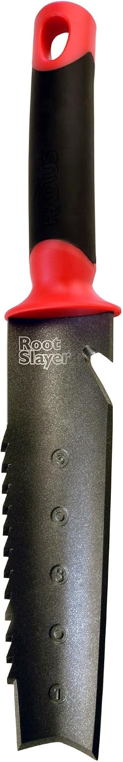 Radius Garden 17211 Root Slayer Couteau de Sol à Main dentelée en Acier au Carbone
