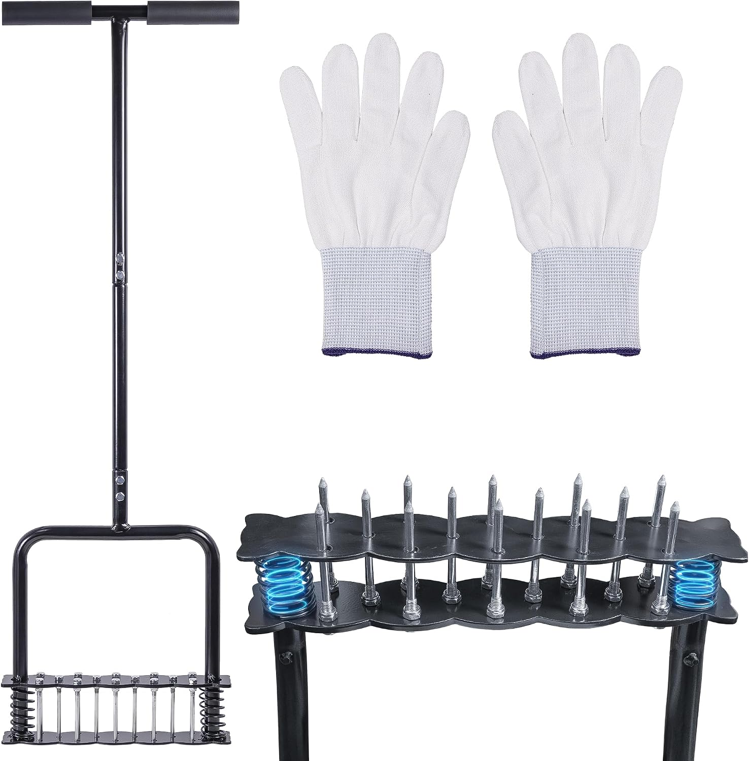 Aérateur Gazon, Deecam aérateur de pelouse pour ameublir Le Sol et la Ventilation de la terrasse, Outils d'aérateur d'herbe pré-assemblés pour Cour, aération de pelouse, Outil de Jardin