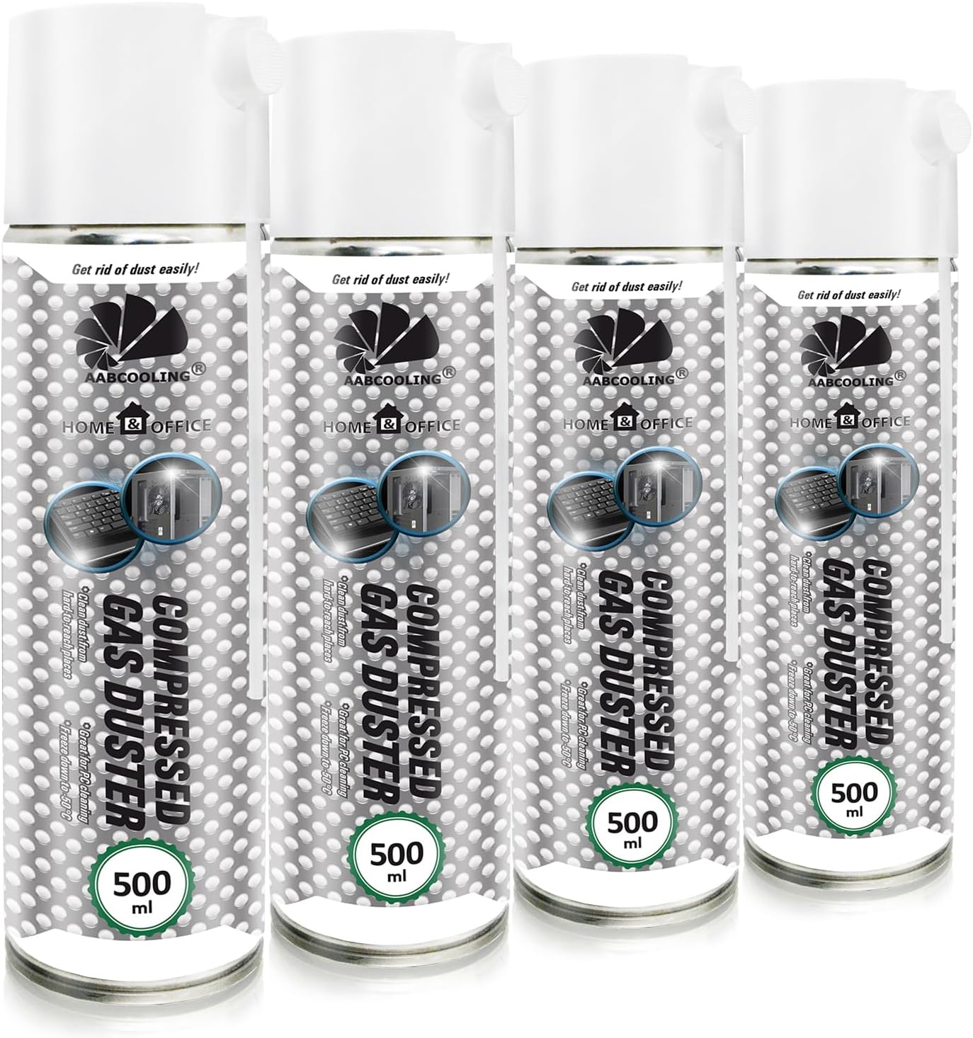 AABCOOLING Aspirateur pour Ordinateurs 4x500 ML Dépoussiérant en Spray Home&Office Nettoyage de l'équipement de Bureau K3, Préparation en Spray, Nettoyage des Ordinateurs, Vacuum Cleaner