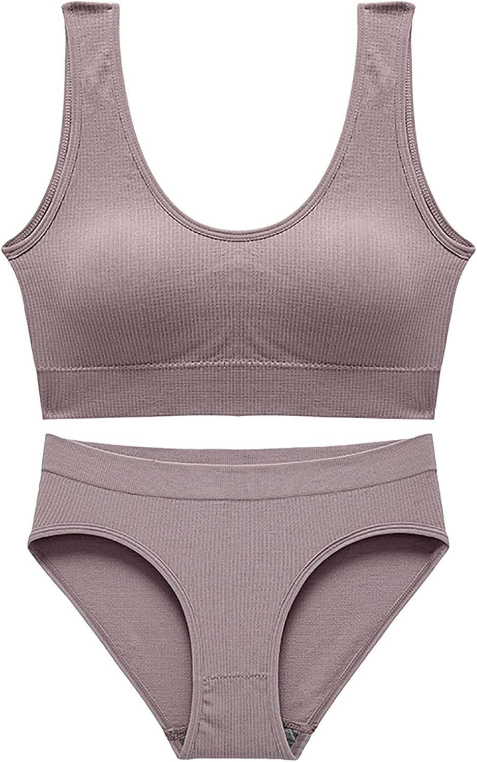 Slip Coton Femme Soutien-Gorge et Ensemble de 2 pièces pour Femmes, col en V, sans Couture, Solide, Licou, Taille Haute Boxer Femme Dim