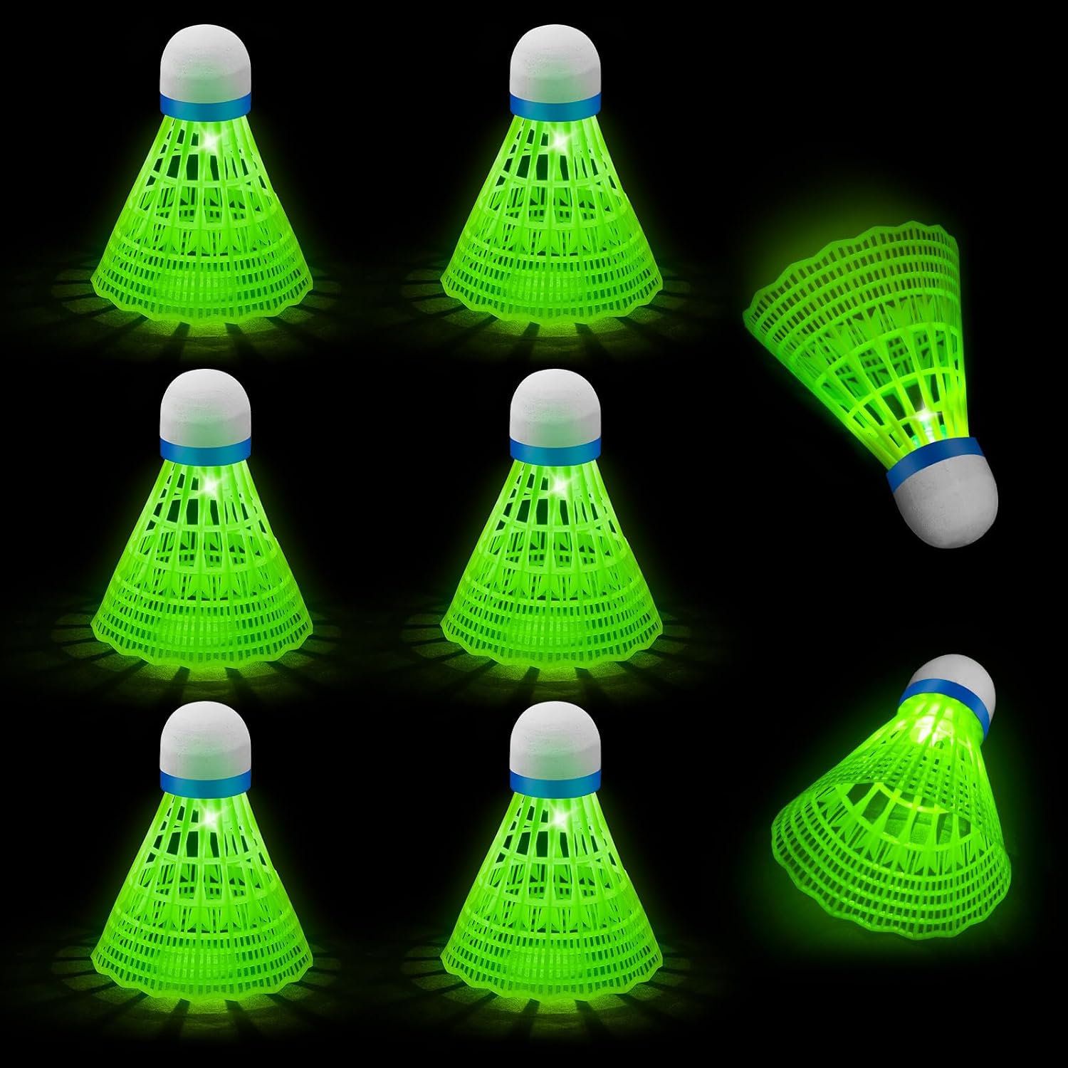 Volants Badminton LED Lot 8 Nylon Plume Stabilité Durabilité