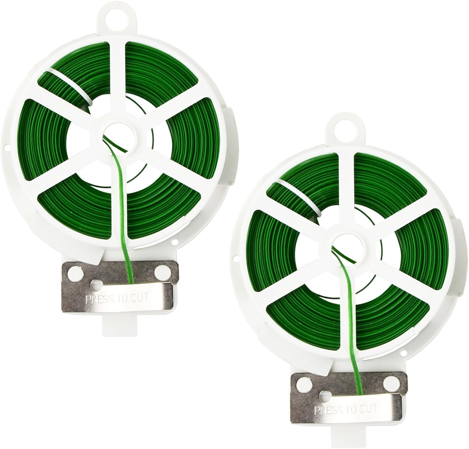 Zimoer - 200M Fil de Fer pour Plantes Cravates de Jardin Vert en Métal avec Coupe, Fil de Serrage pour Jardin Multifonctionnel