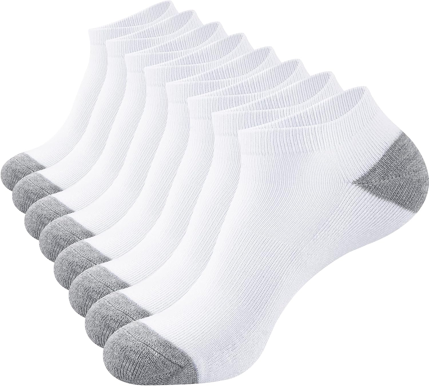 SockWaddles 8 Paires Chaussettes Basses de Running Homme Femme, Socquettes de Sport Respirantes, Anti-ampoules avec Amorti