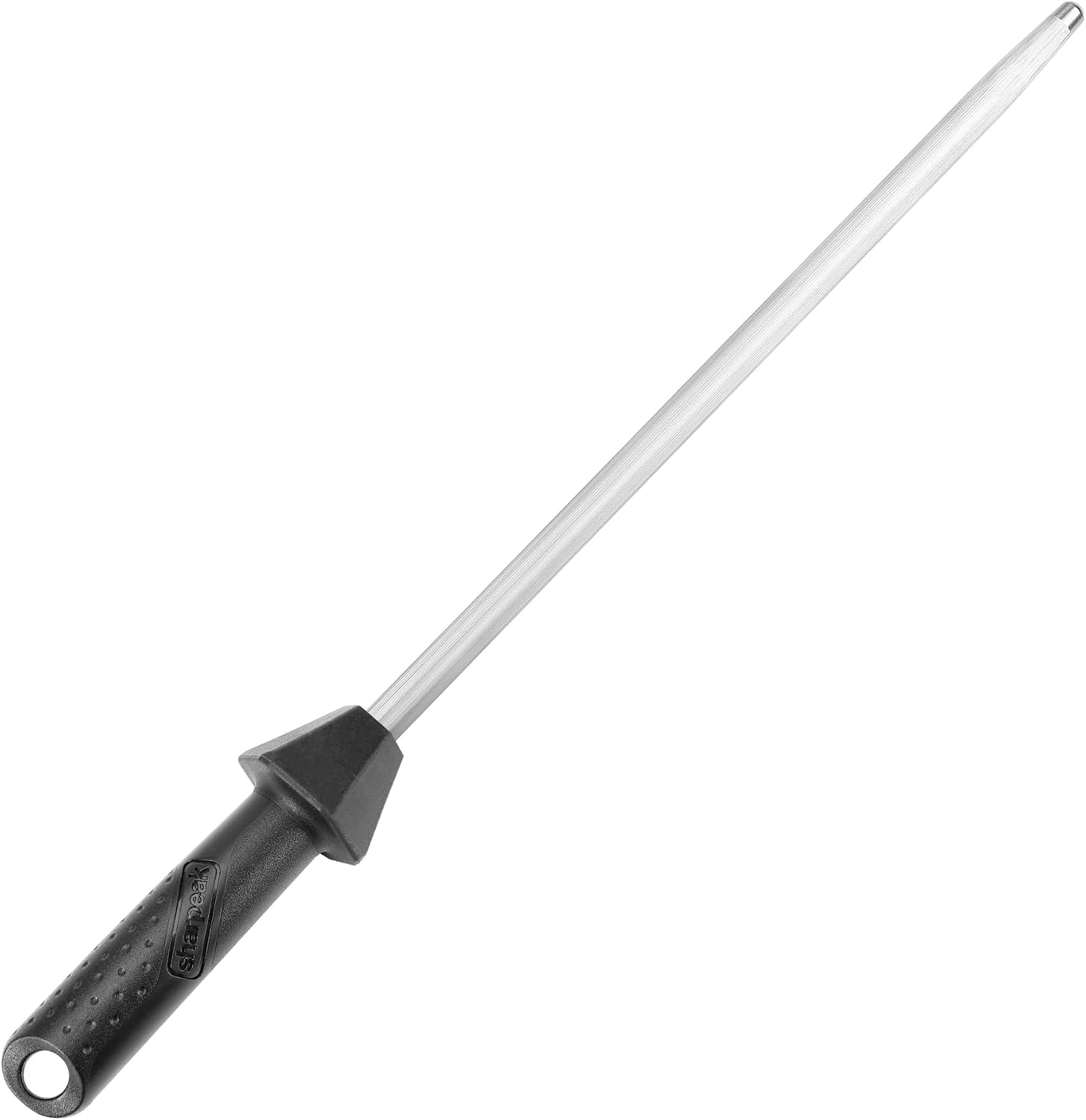 Longueur Totale 45 cm/Longueur de tige 30 cm Céramique Fusil à Aiguiser de Couteaux avec Guides d'Angle d'Affûtage Intégrés Céramique Aiguiseur pour Couteaux de Cuisine de Chef et Boucher