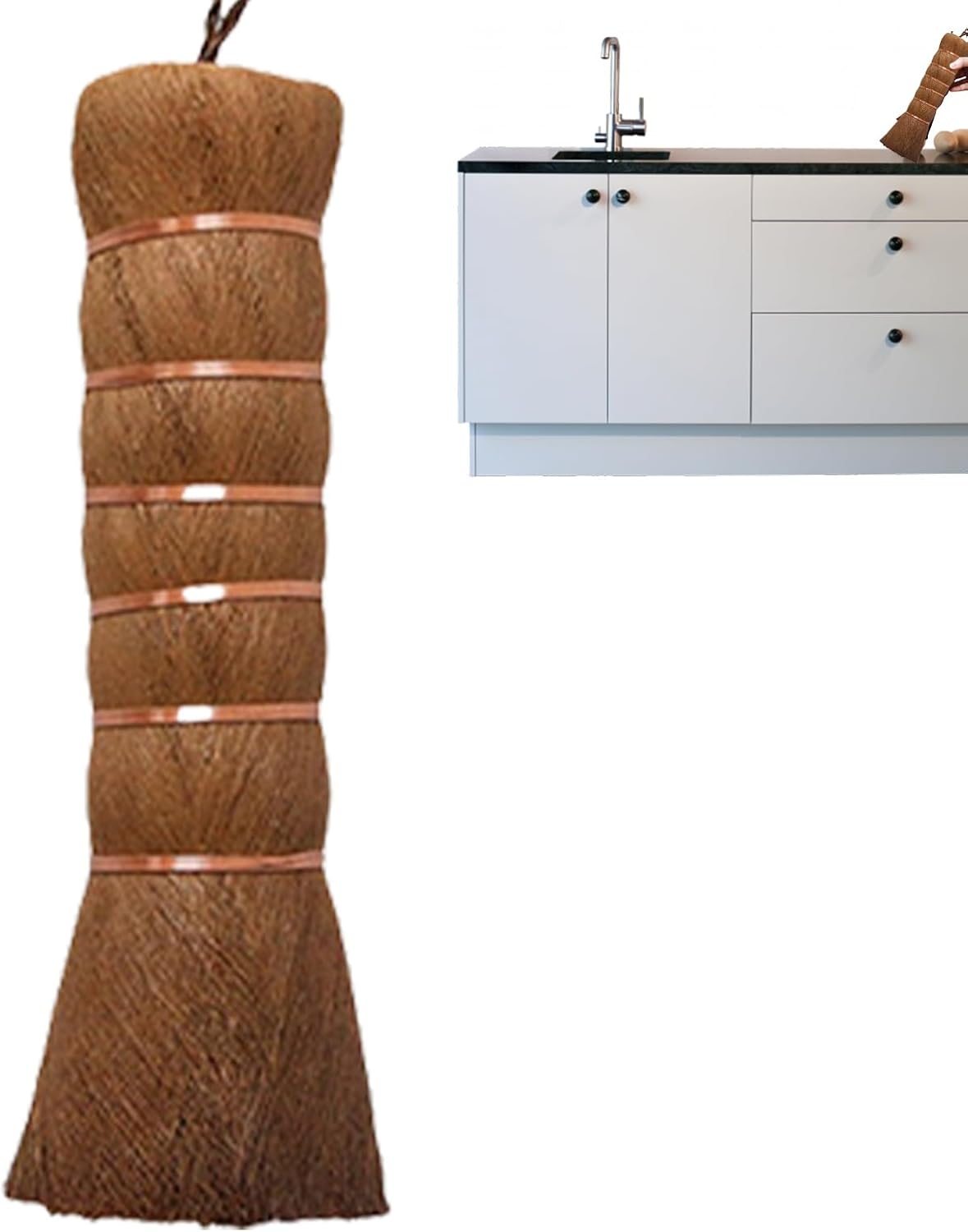 Brosse en Soie Marron - Balayette à Main, dépoussiéreur, Brosse de
