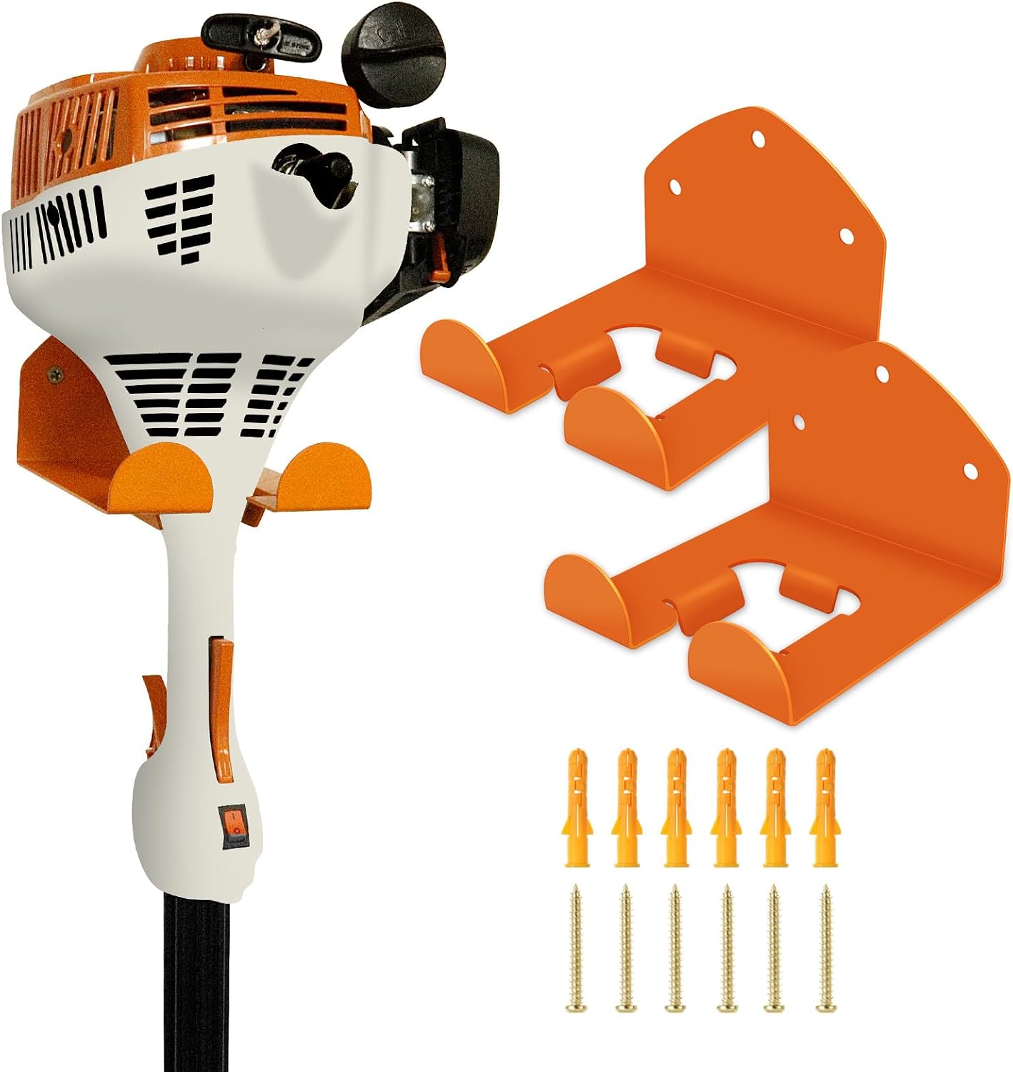 FLEXI RODS Organiseur de garage - Support de rangement pour outils électriques de jardin - Pour débroussailleuse, taille-haie, mur de garage, coupe-bordure de garage, outils de jardin