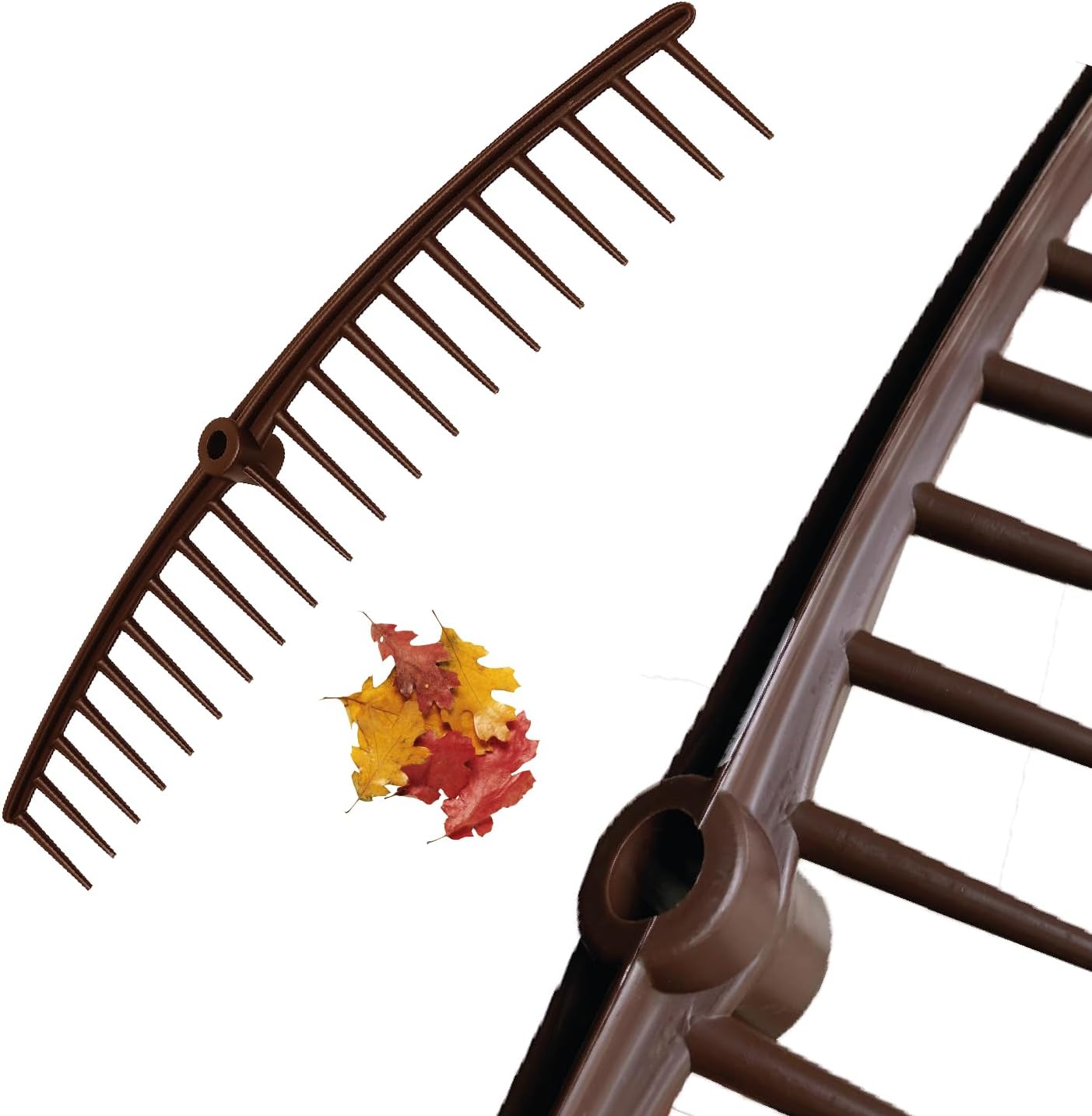 Crisalide – Râteau de jardin 70 cm avec 20 dents en polypropylène | Léger et résistant, idéal pour les jardins, les feuilles et les sols | Poignée non incluse | Couleur marron