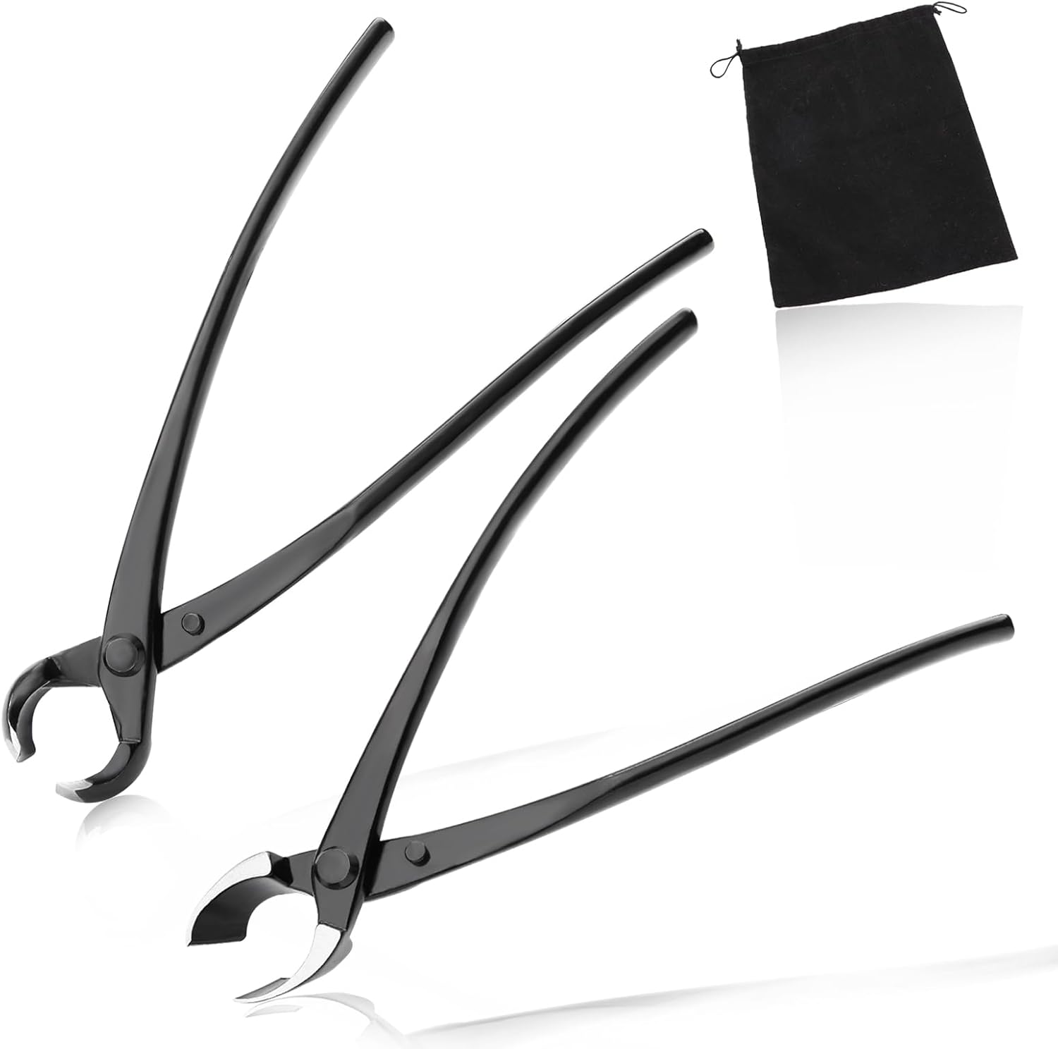 LEONTOOL Ensemble d'outils pour bonsaï – Coupe-bonsaï concave de 20,3 cm et coupe-bouton sphérique de 20,3 cm en acier au carbone Kit d'élagage et d'entretien avec sac de rangement pour bonsaï robuste