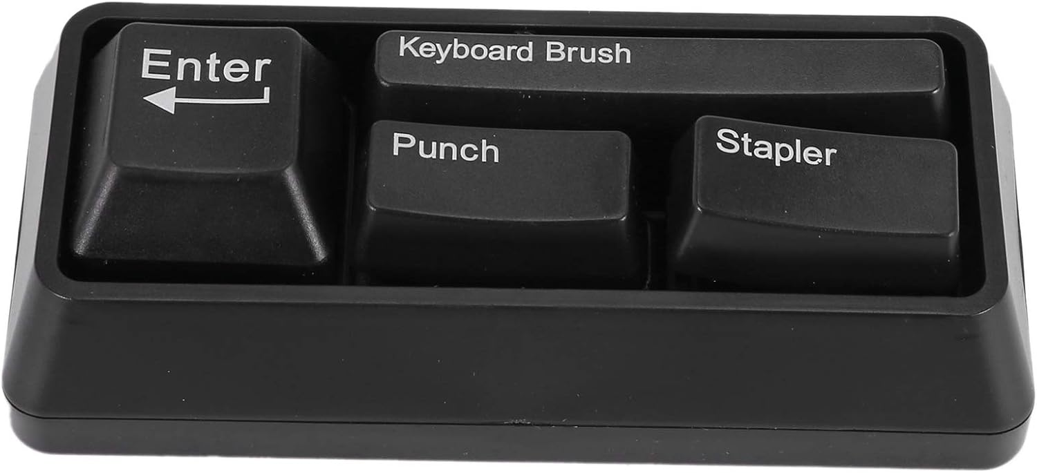 Kit de bureau pour clavier, agrafeuse, perforatrice, plateau de clavier, adsorption des clips, noir