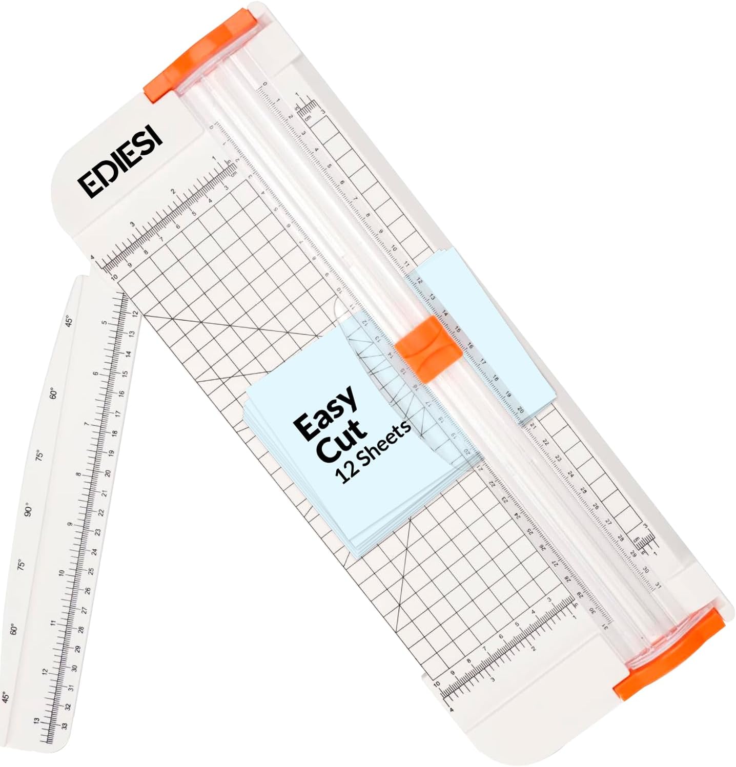 Ediesi, Massicot, A4, Coupe Papier, Guillotine, pour Home, Verrouillage automatique, avec règle d'extension, pour le papier, les photos, les coupons et les étiquettes (Noir)