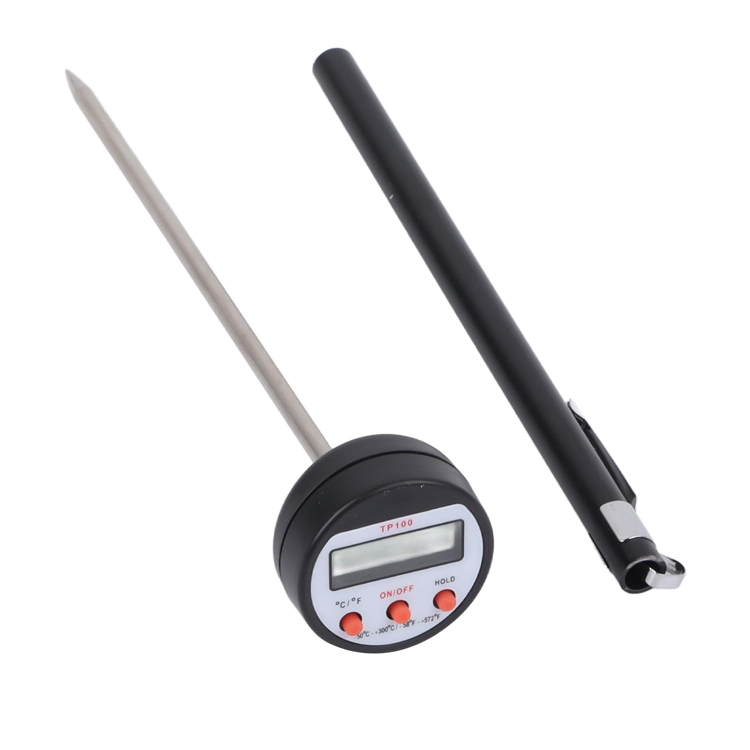 Cocoarm Thermomètre à Viande Numérique, Thermomètre de Cuisine à Sonde en Acier Inoxydable, Haute Précision, Conception de Poche Portable, -58 ° F à 572 ° F, pour Test d'eau d'huile de Cuisson de