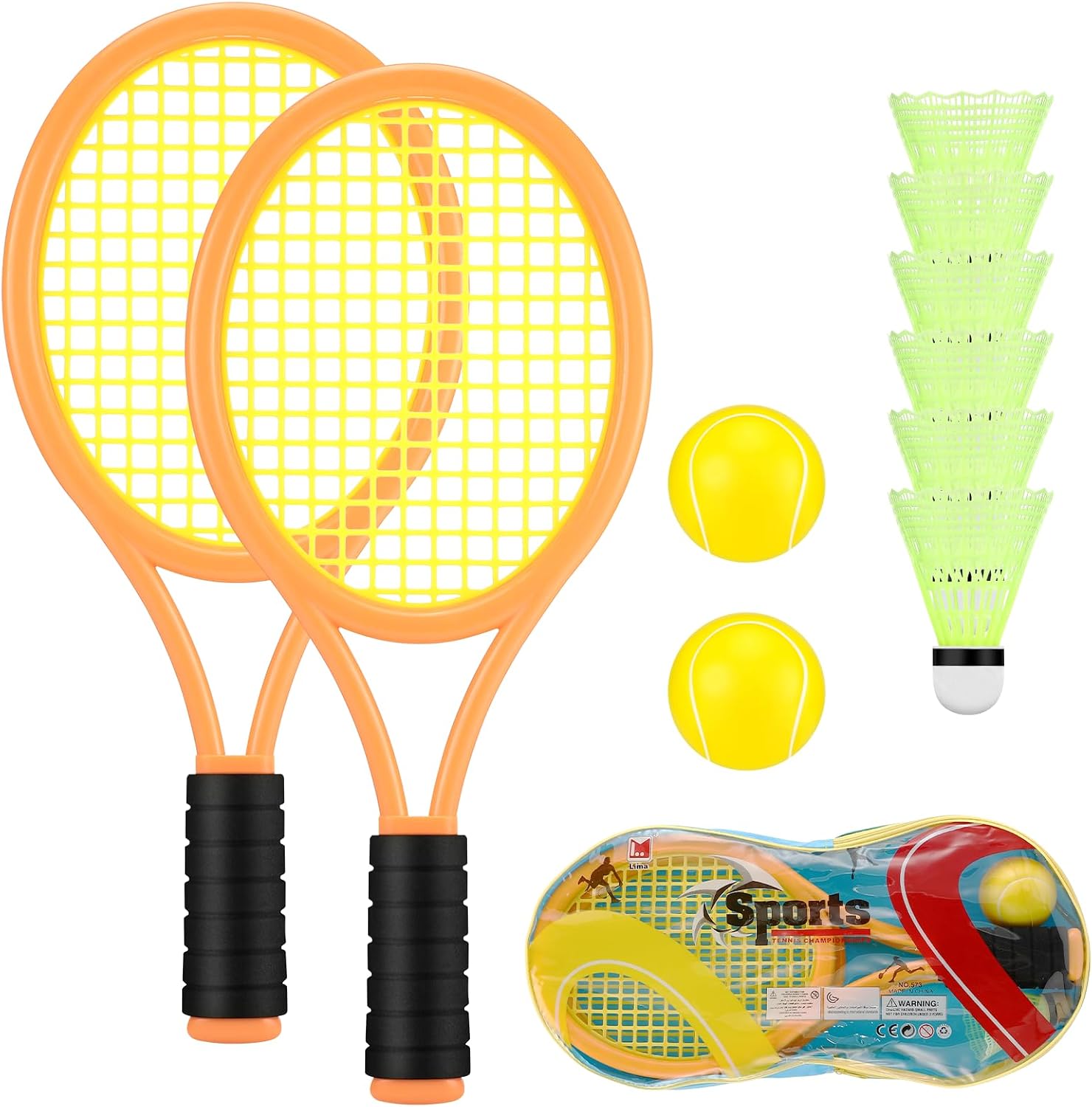 Raquette de Tennis pour Enfants, 2en1 Ensemble Raquette de Badminton