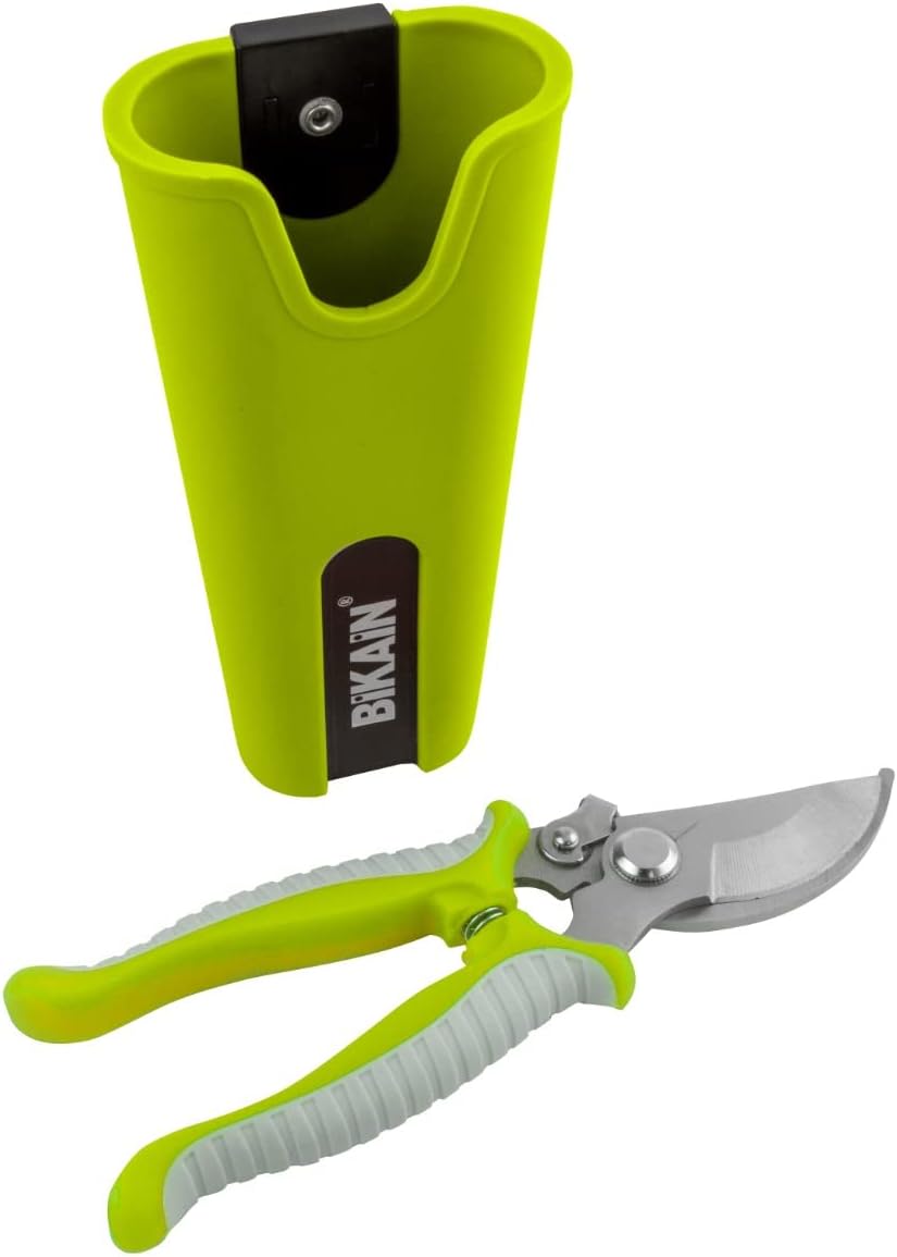 BIKAIN Kit de Sécateur Courbe Chromé et Étui Souple - 35RKIT2