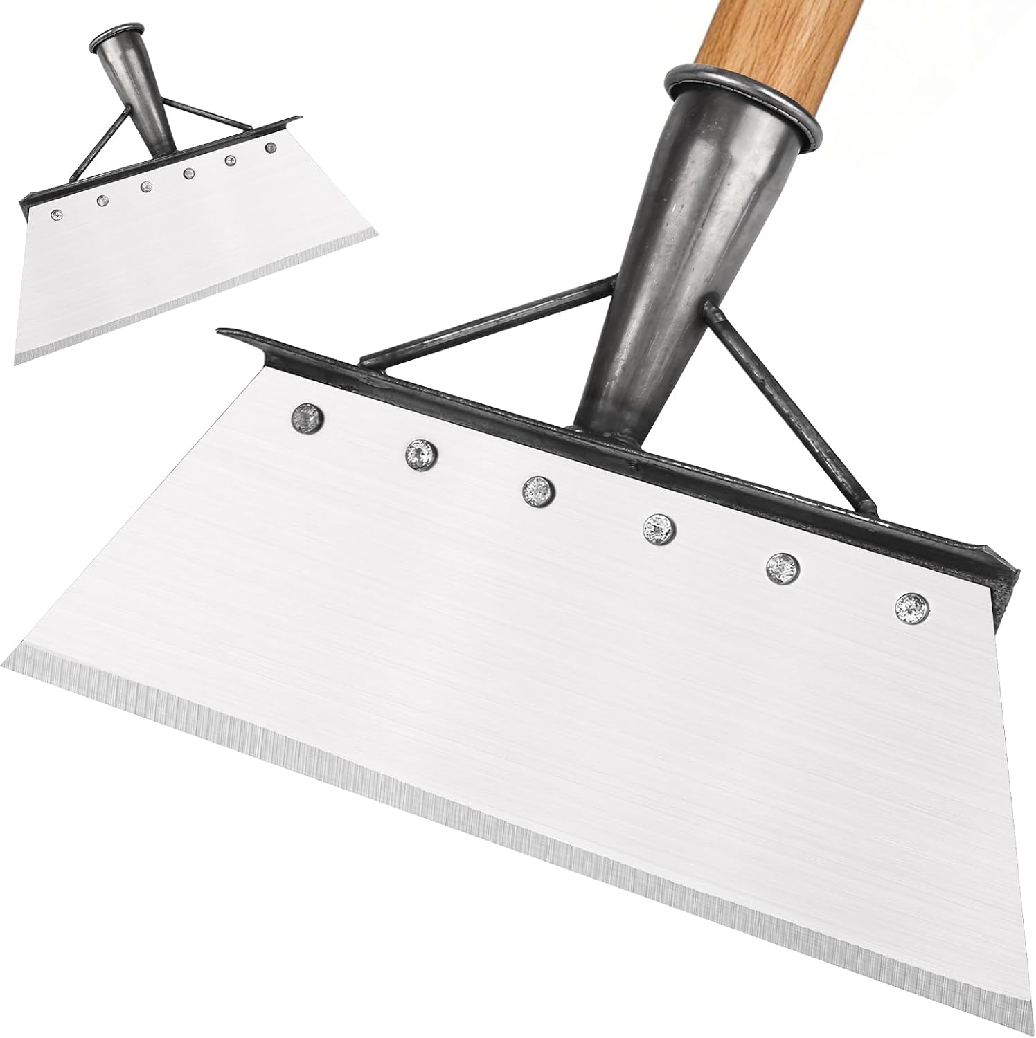 Pelle de Nettoyage multifonctionnelle en Acier au manganèse - Grande Pelle de Jardin Plate de 30 cm - pour enlever Les Mauvaises Herbes et la Mousse, Le dégivrage et la Neige - Outil de