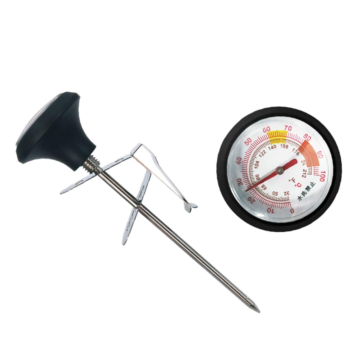 PRETYZOOM Thermomètre Domestique Cuisine Compact Et Multifonction Pour Lait Et Aliments Avec Clip Et Couvercle Silicone