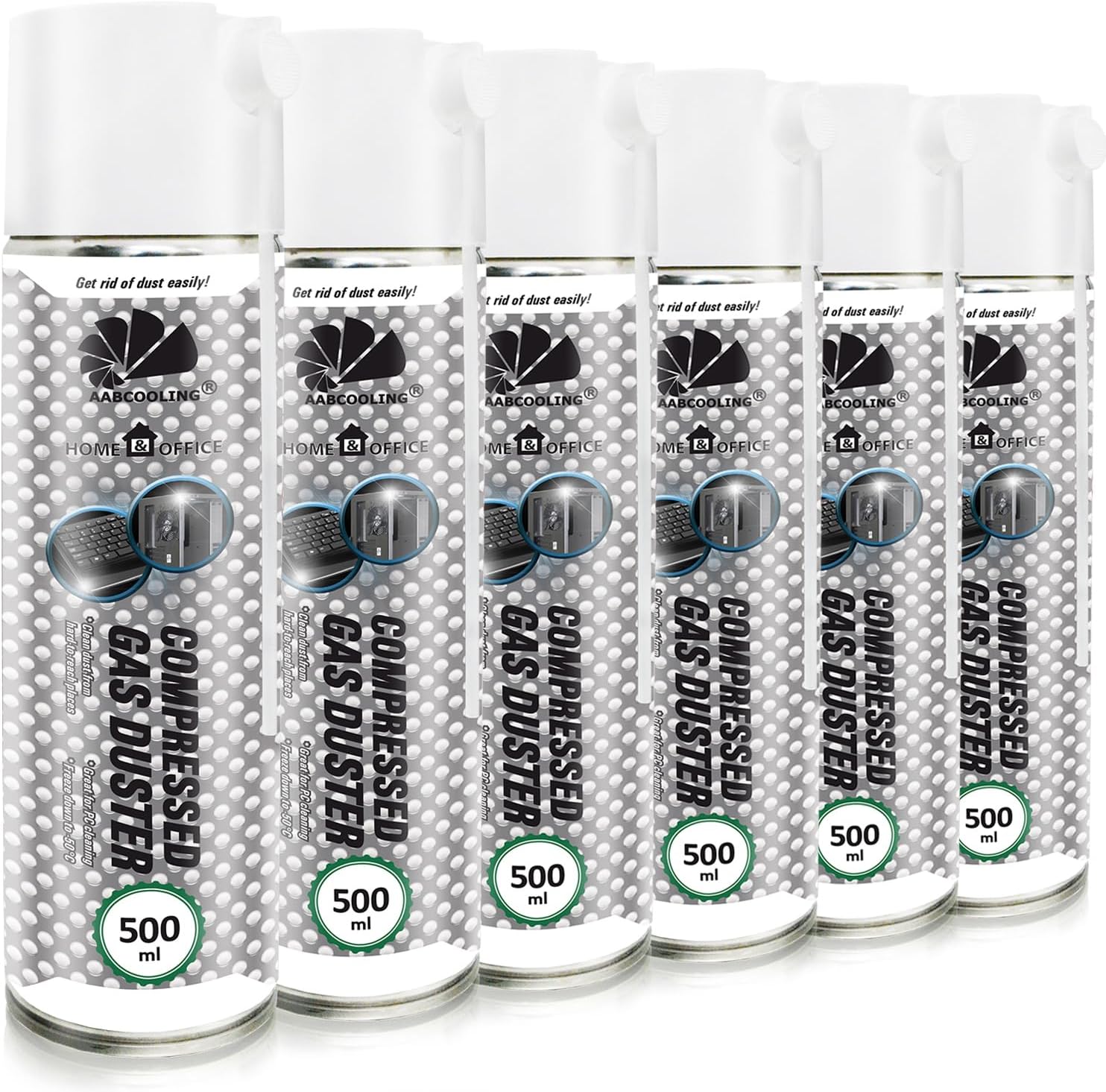 AABCOOLING Aspirateur pour Ordinateurs 6x500 ML Dépoussiérant en Spray Home&Office Nettoyage de l'équipement de Bureau K3, sans Odeur Dépoussiérant, Dépoussiérant Informatique, Vacuum Cleaner