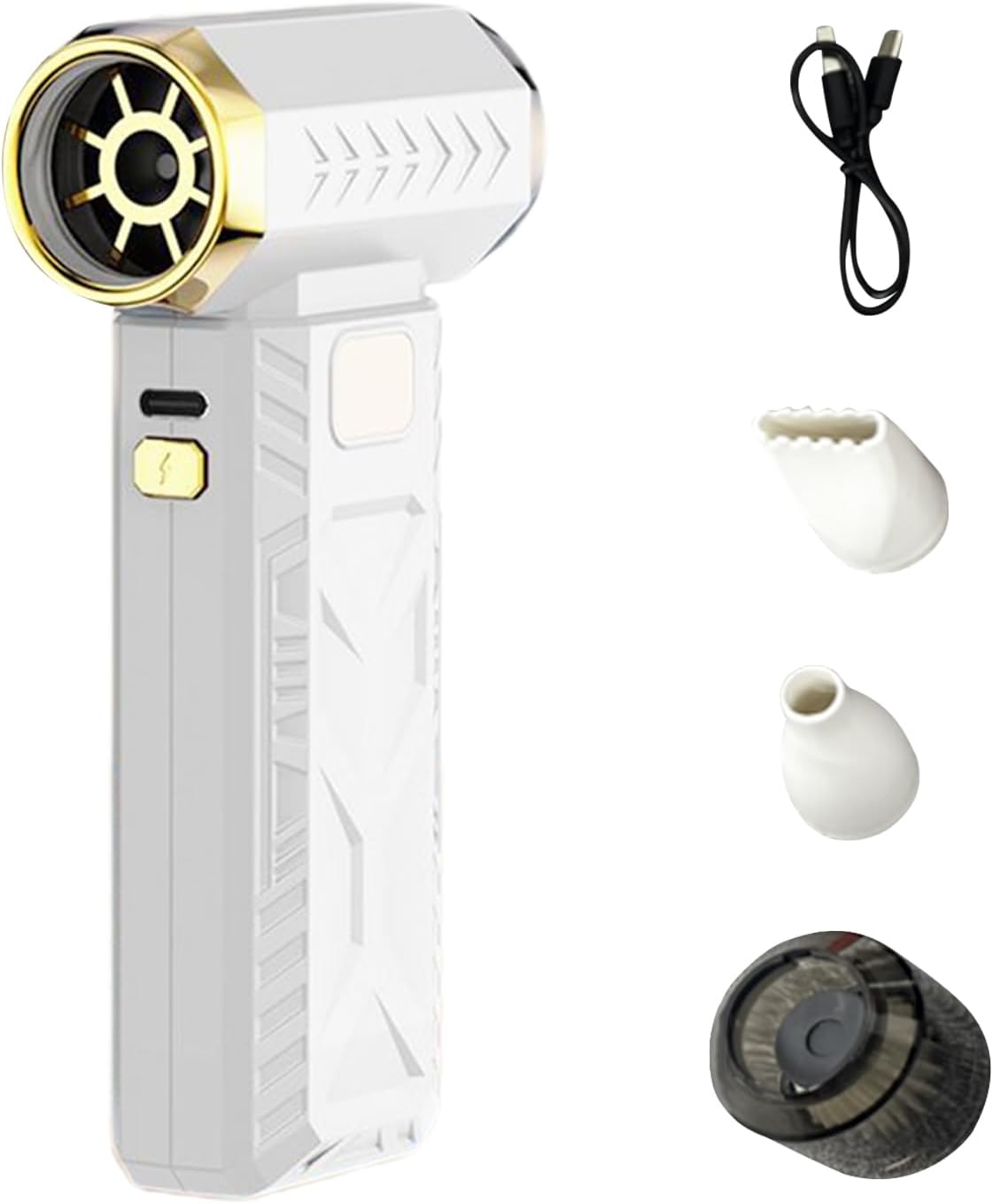 Souffleur d'air sans fil – 3 vitesses réglables, turbine rechargeable par USB | Équipement de dépoussiérage pour véhicule électronique de bureau, jardin, terrasse, atelier, entretien ménager