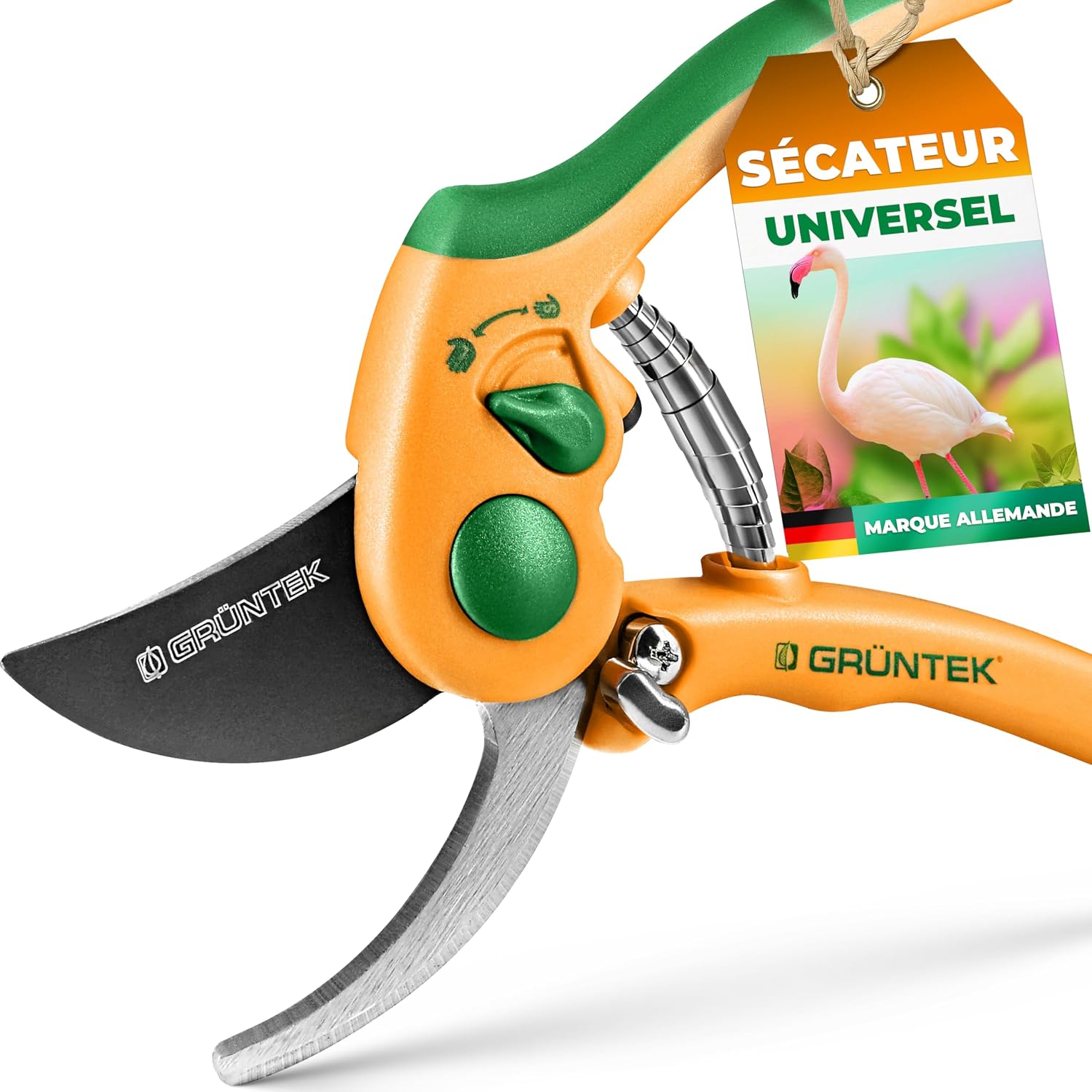 GRÜNTEK Sécateur de Jardin FLAMINGO. Sécateur à fleurs avec poignées