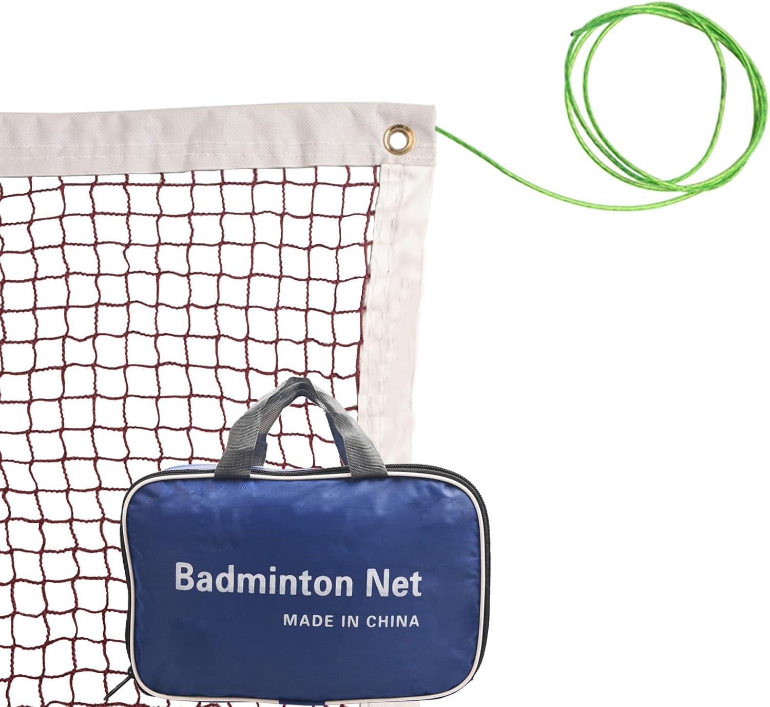 Filet de badminton - Avec câble métallique - Pliable - En nylon - 610 x 76 cm - Idéal pour les enfants, l'intérieur, l'école, la plage, la piscine