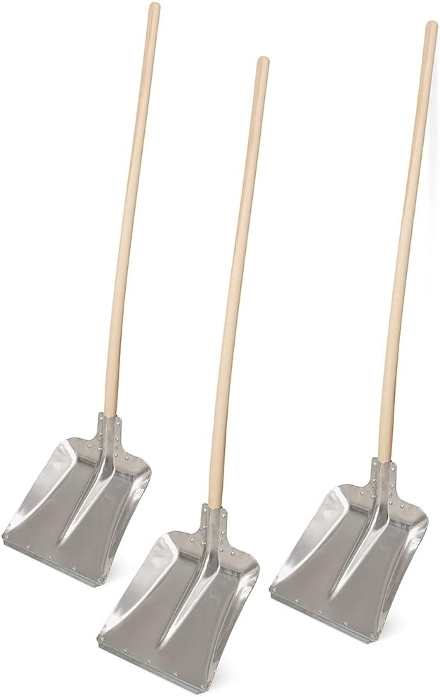 BRB 3 pelles à bord en aluminium avec manche, longueur 1300 mm, manche en bois de frêne