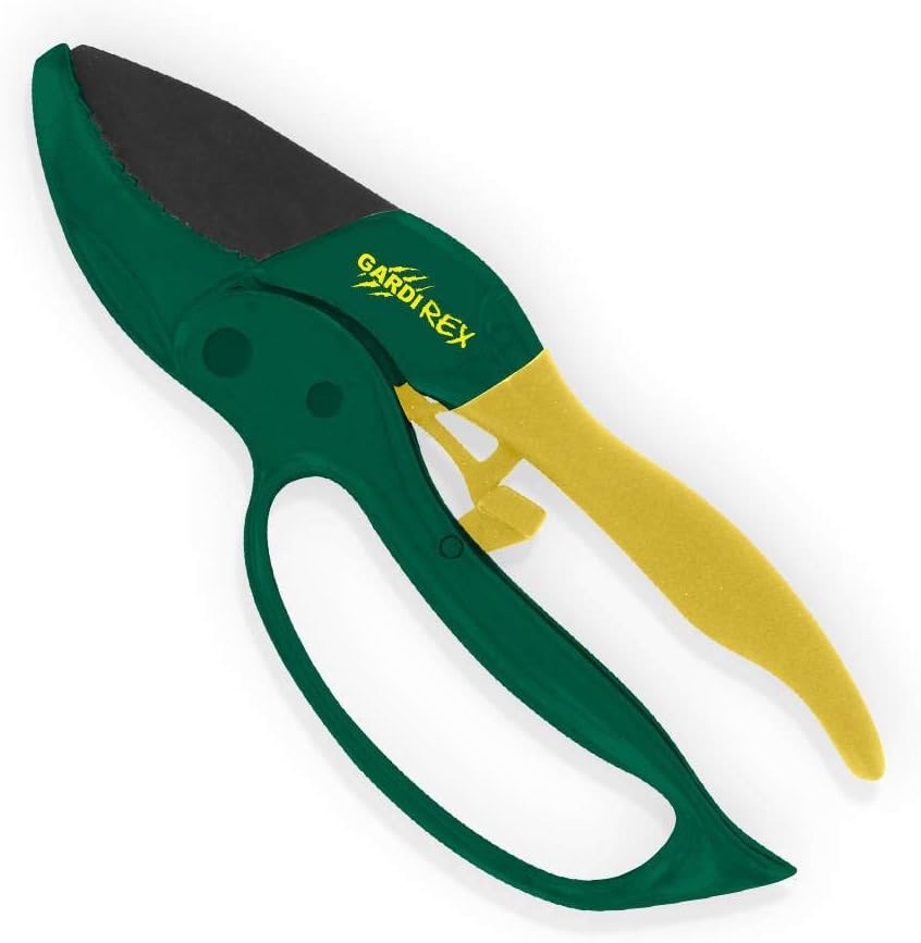 Gardirex Secateur de Jardin ergonomiques | Secateur Professionnel à Faible Force pour Les Roses et Les Fleurs avec Lame en Acier | Sécateur Vigne 24mm