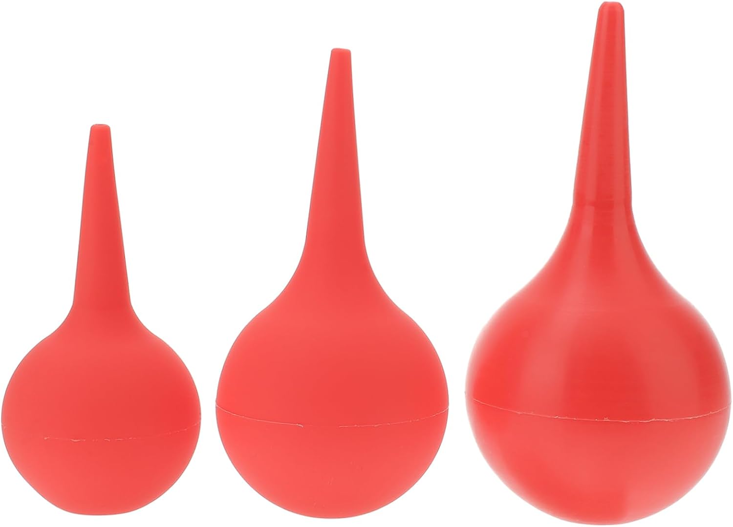 Souffleur de Poussière en Caoutchouc Rouge, Lot de 3 Pièces Embouts de 30 ML, 60 ML et 90 ML pour Nettoyage Maison et Bureau
