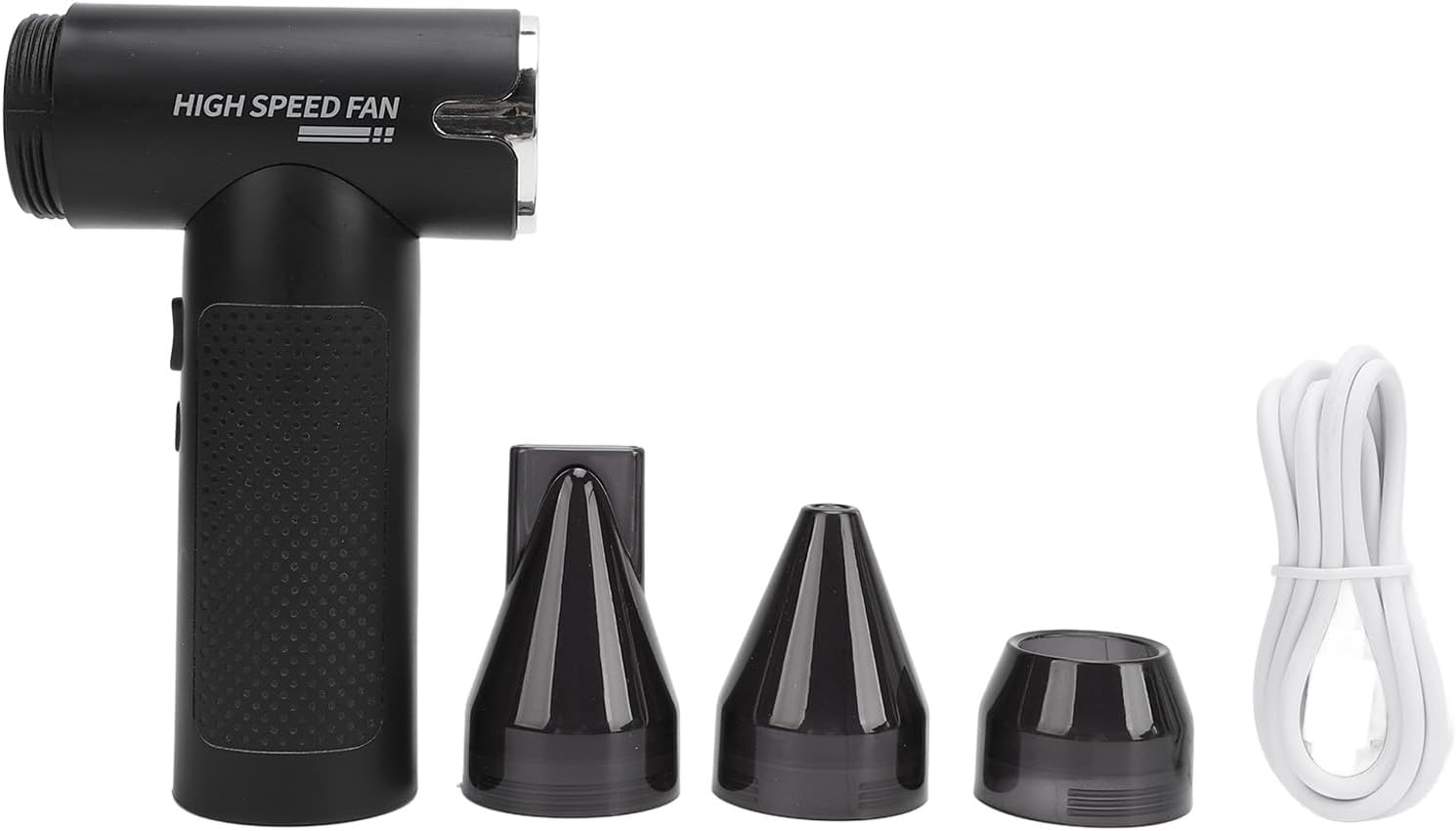 Dépoussiéreur d'air sans fil, souffleur turbo à 3 vitesses avec 3 buses pour la maison (Black)