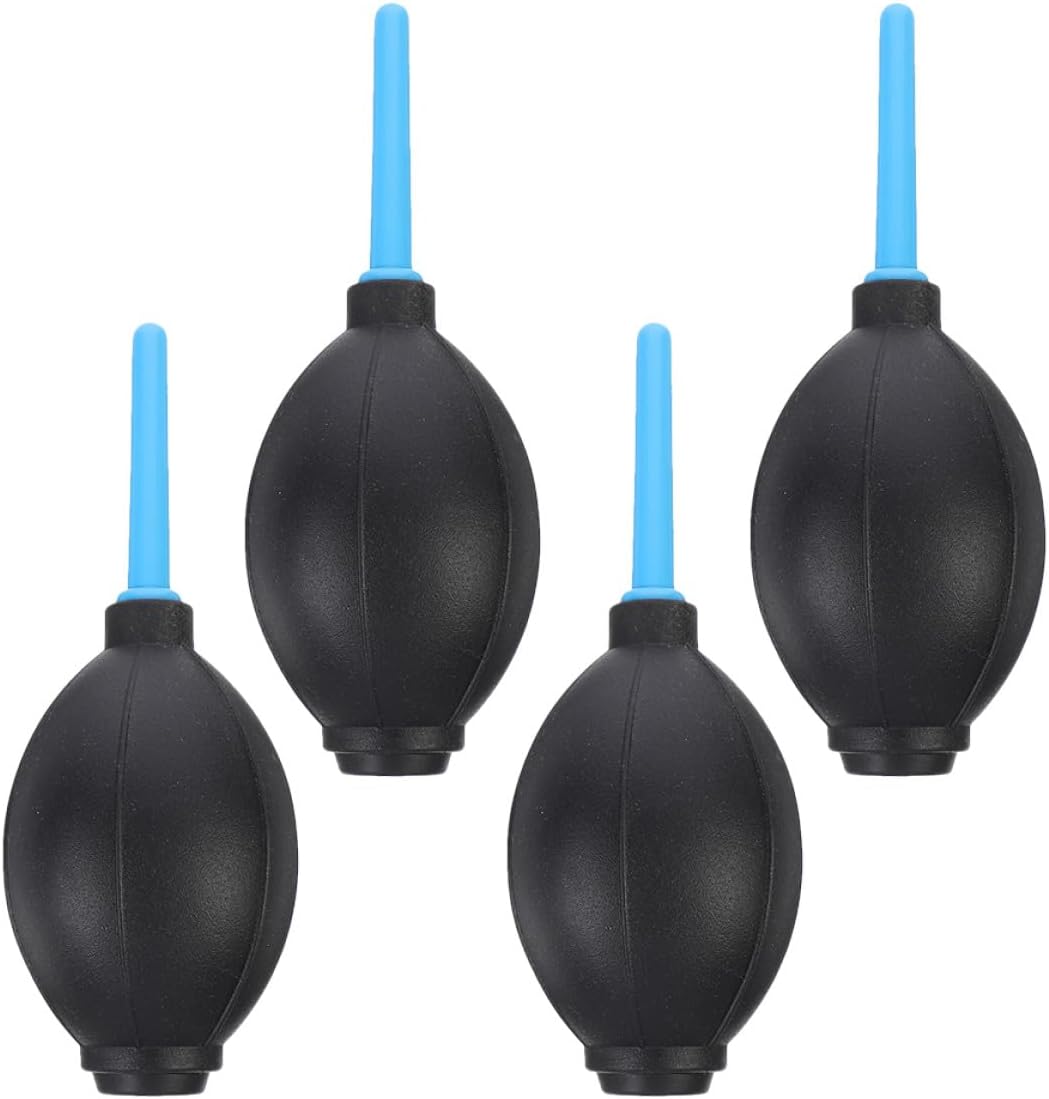 Uonlytech Lot de 4 Souffleurs d'air pour Nettoyage Caméra DSLR, Soufflette Anti-poussière Compacte en Caoutchouc Souple, Équipement de Dépoussiérage pour Capteur, Objectif et Filtres, Usage