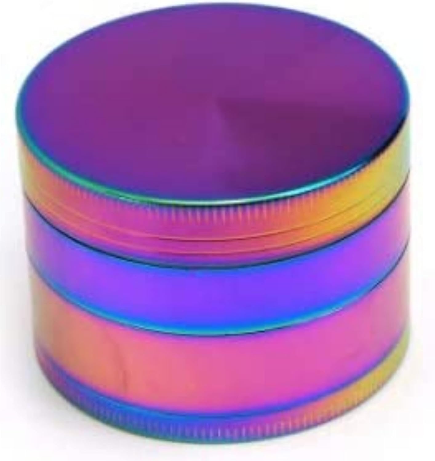 Grinder rainbow arc en ciel multicolore 4 parties moulin à épices alliage en zinc durable broyeur d'herbes séchées avec sa petite spatule à pollen couvercle aimanté pour fermeture parfaite (50 MM)