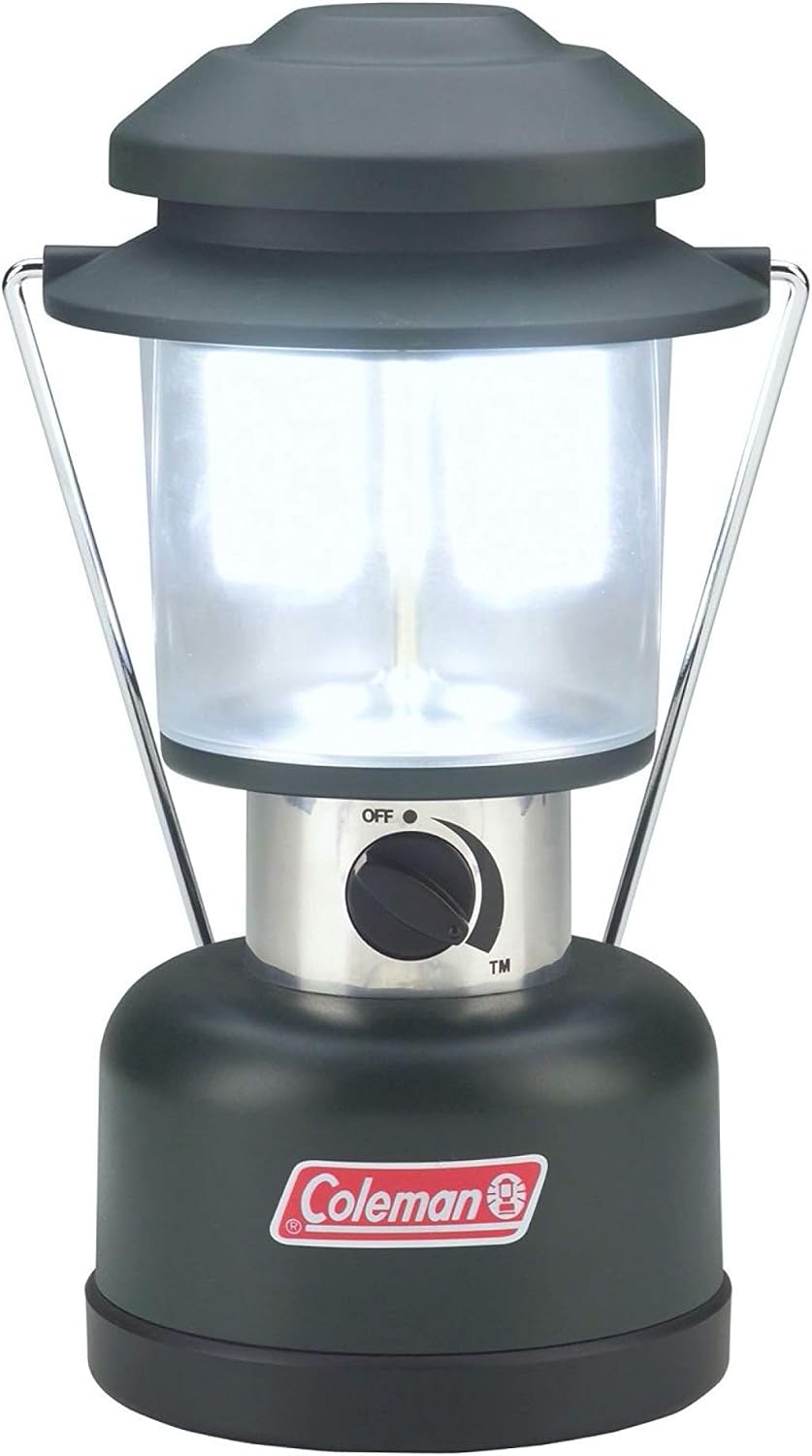 Coleman Lanterne LED double 390 lumens, 4 ampoules LED à vie offrant une lumière efficace et économe en énergie, paramètres de luminosité personnalisables et design résistant à l'eau