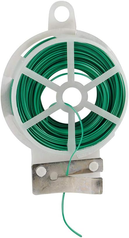 Liens de jardinage pour ligatures, Rouleau de lien plastique armé 30M, Dévidoir + coup fil intégré - Facile à nouer, permet d'attacher et maintenir vos plantes structurées