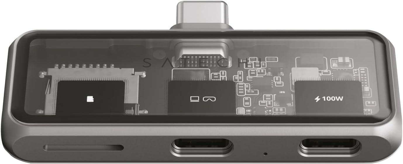 SATECHI Mobile Hub USB C 3-en-1, microSD, HDMI, 100W, 10Gbps