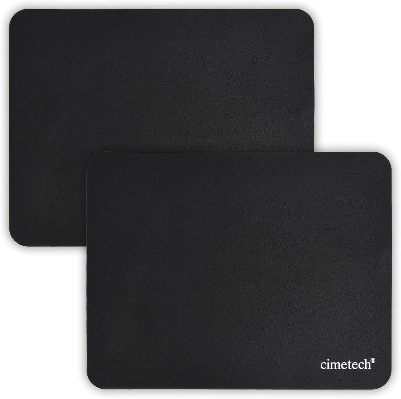cimetech Tapis de Souris Mousepad de Bureau 23 x 18 cm Ultra Mince Base en Caoutchouc Antidérapante Lavable la Vitesse et la précision Améliorées pour PC, Ordinateur, Travail -Noir