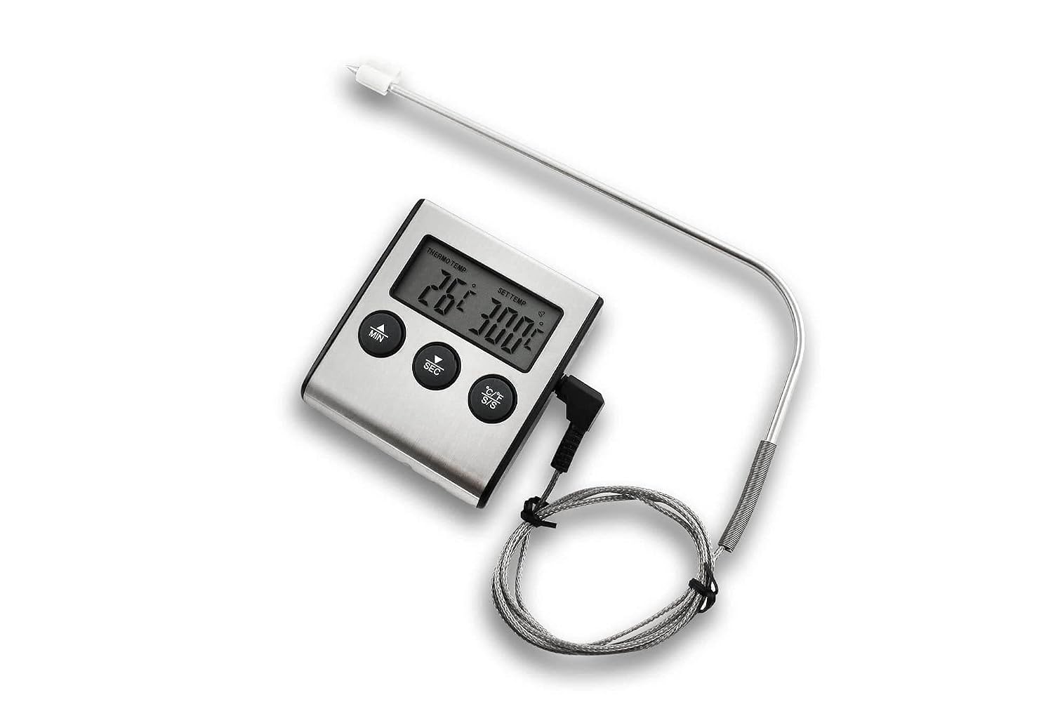 Alla France Thermomètre et minuteur pour four avec sonde en inox fabriqué en France