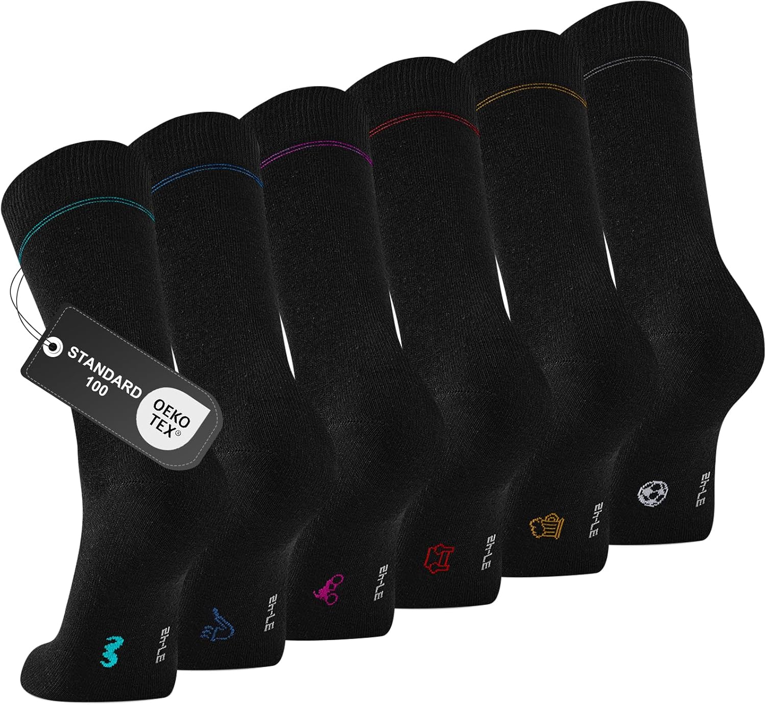 Lot de 6 Paires de Chaussettes Pour Homme D'affaires en Coton Respirant Sans Coutures Pressantes Avec Boîte Cadeau, Chaussettes Pour Les Jours et Les Loisirs, Cadeaux Pour Homme